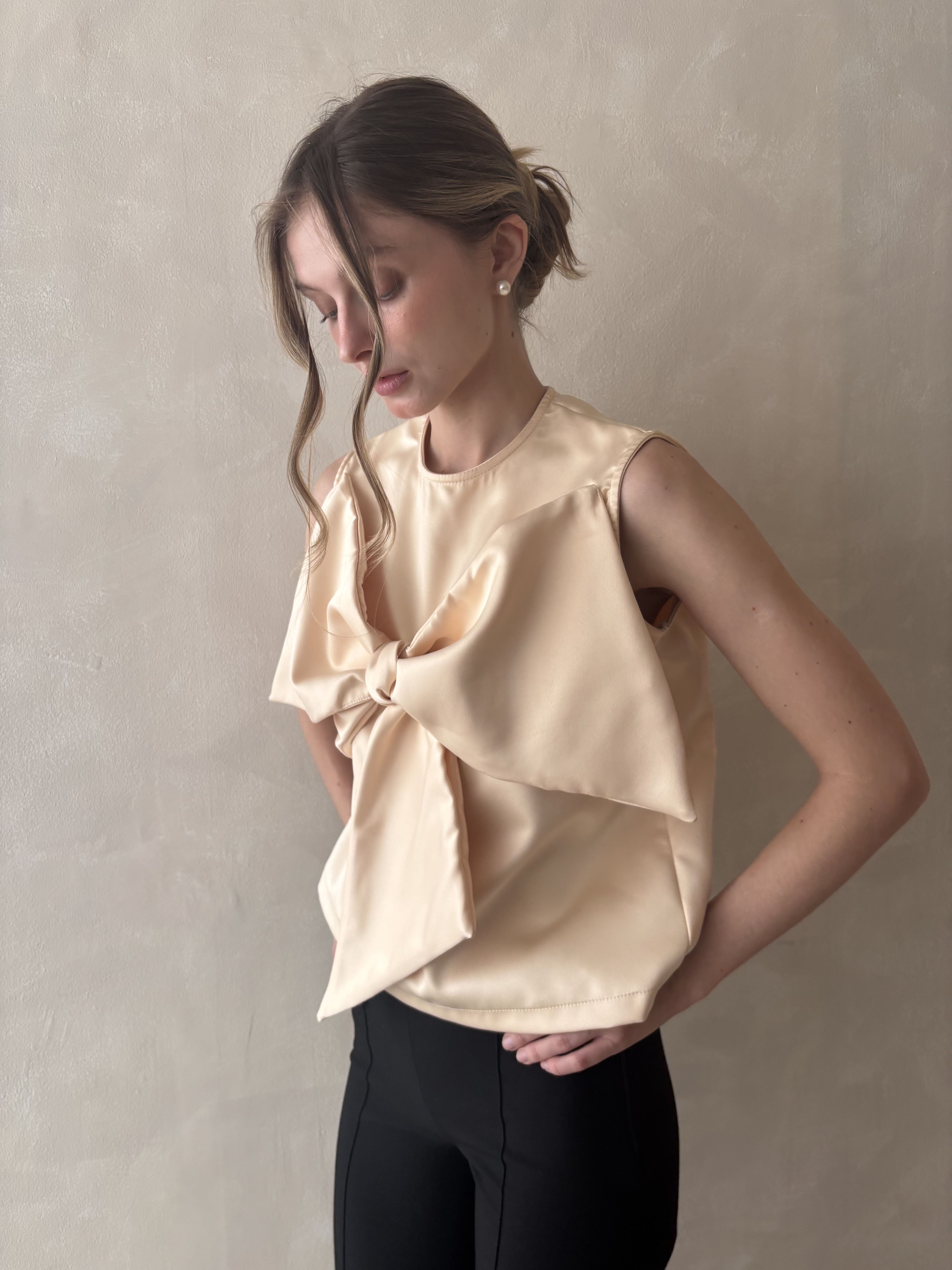 Lille Satin Top - Ivory