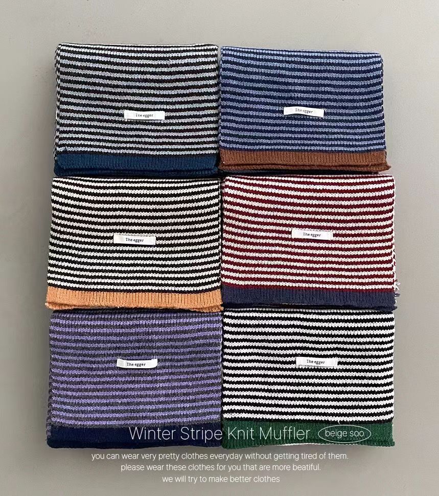 BN5302 間條撞色頸巾