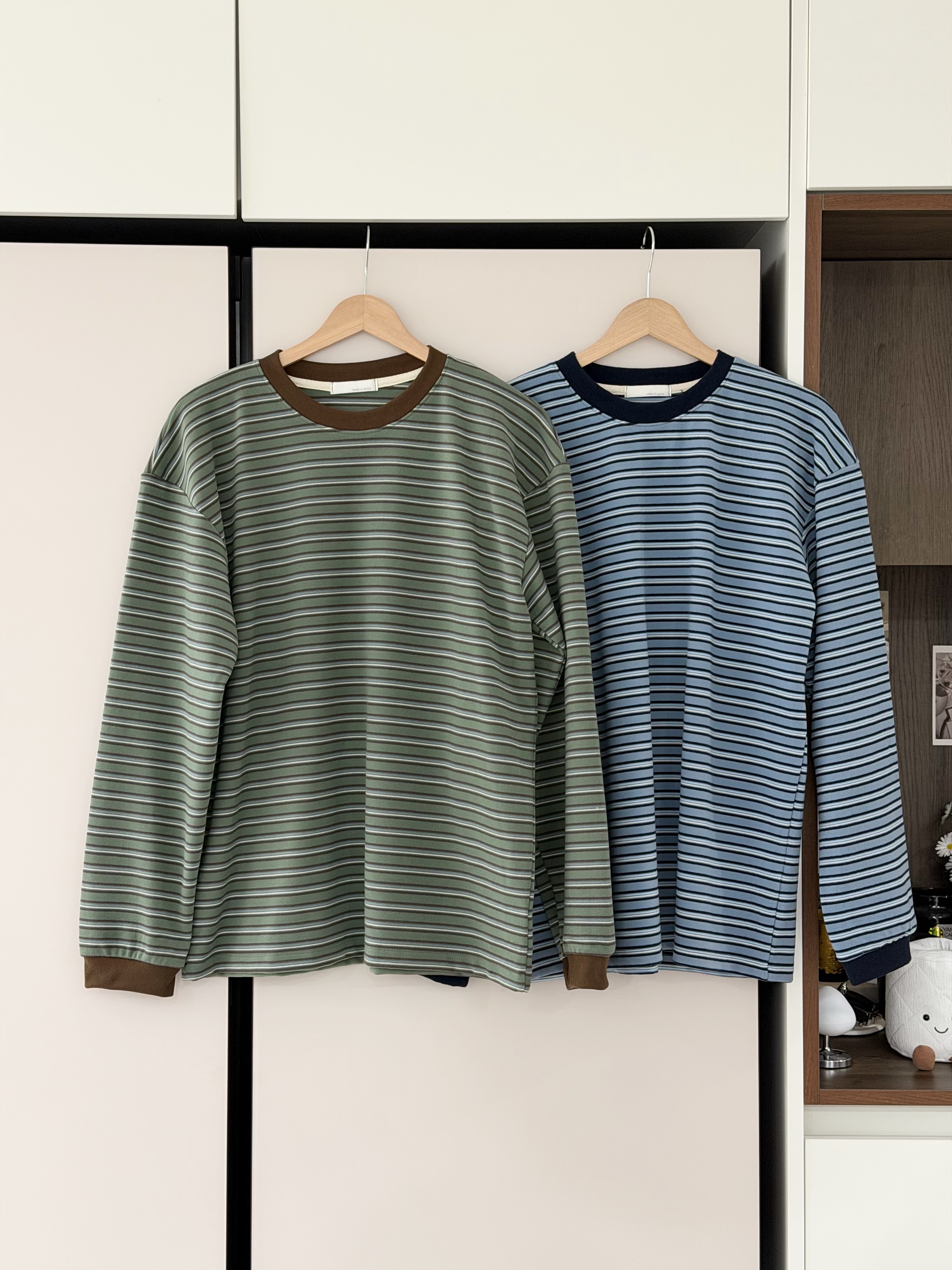 KR393 OVERSIZE韓系橫間TEE-2色