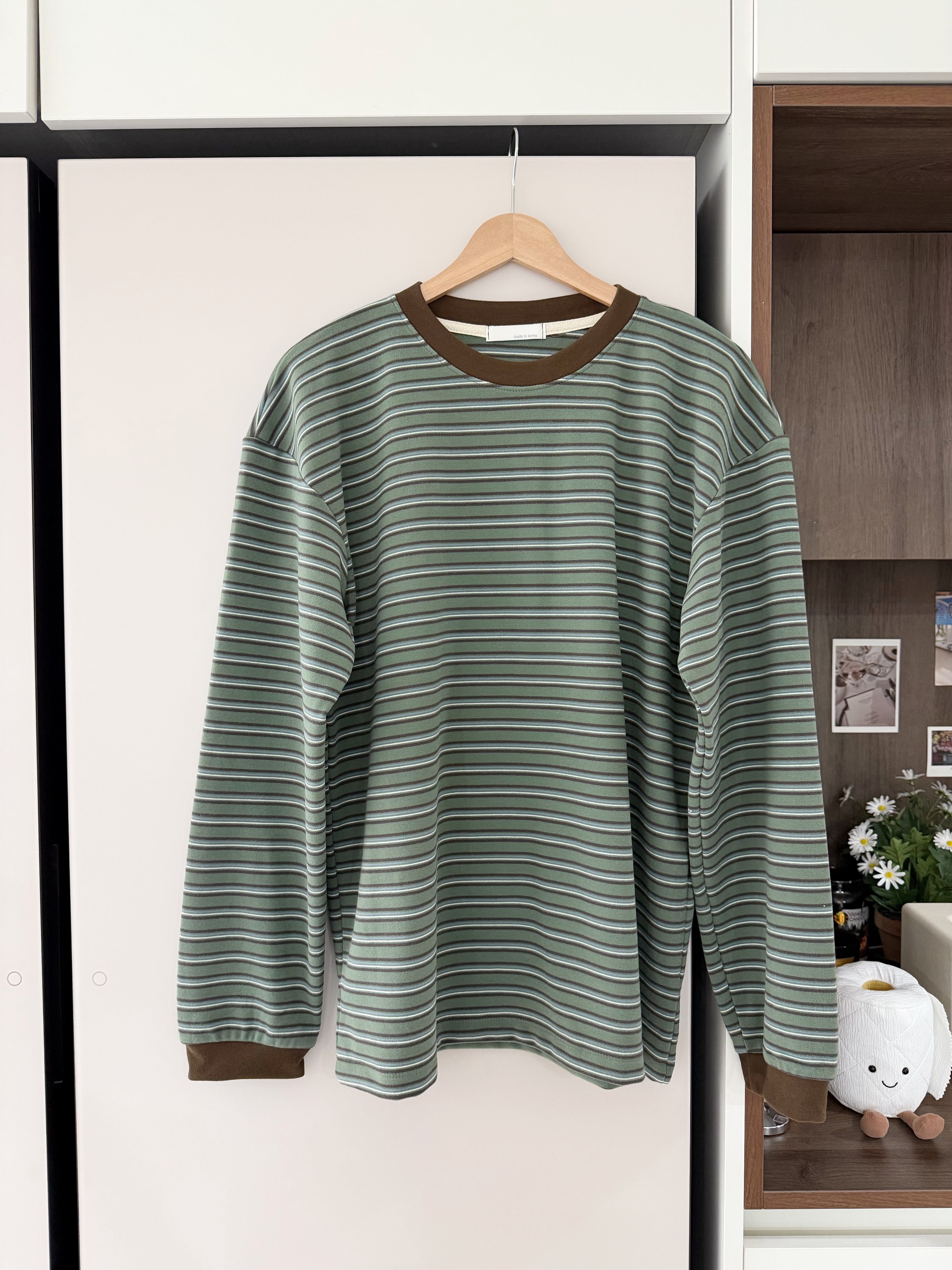 KR393 OVERSIZE韓系橫間TEE-2色