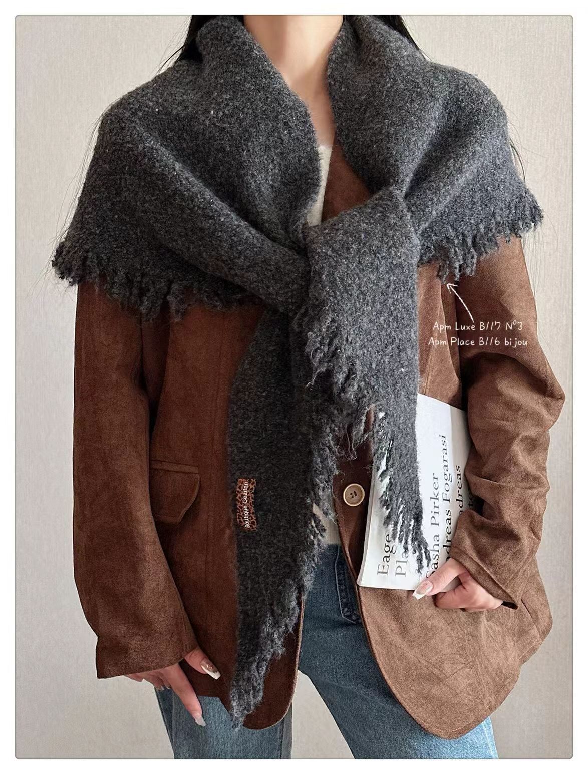 BN5305 毛呢不規則頸巾