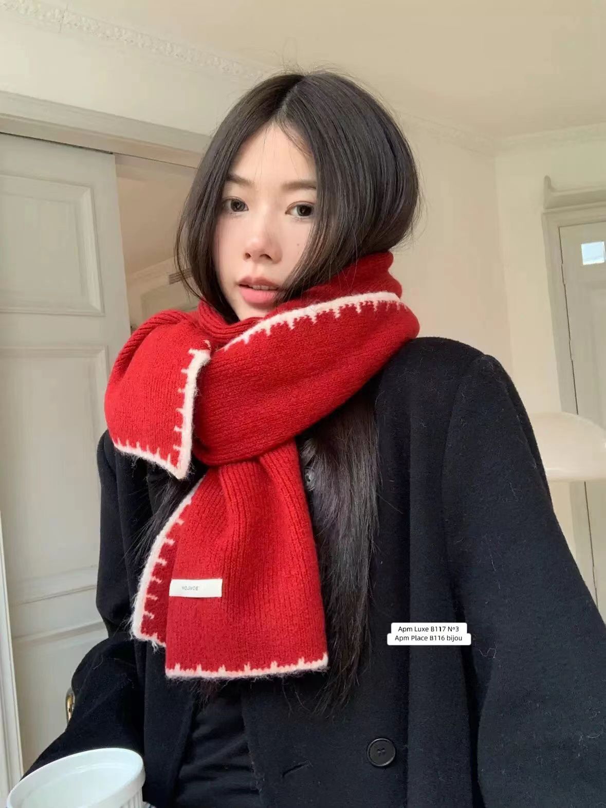 BN5306 撞色包邊針織頸巾