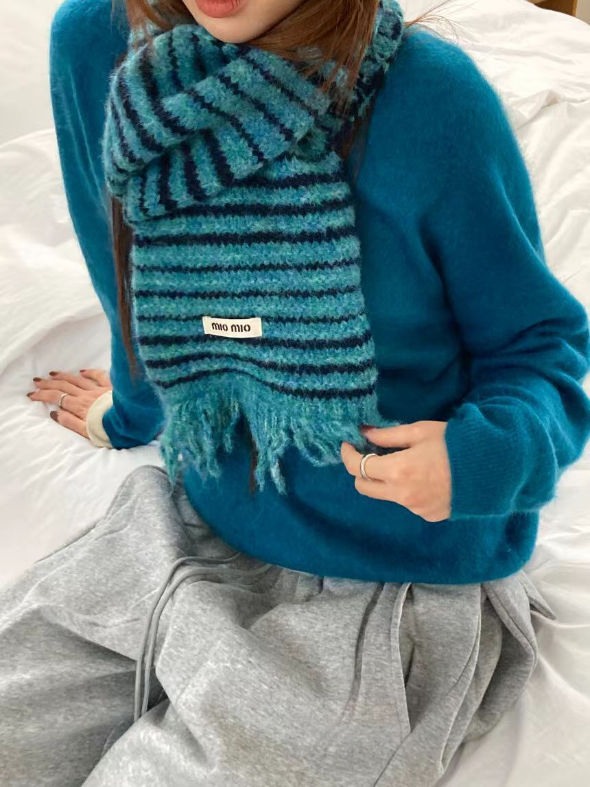 BN5306 撞色包邊針織頸巾