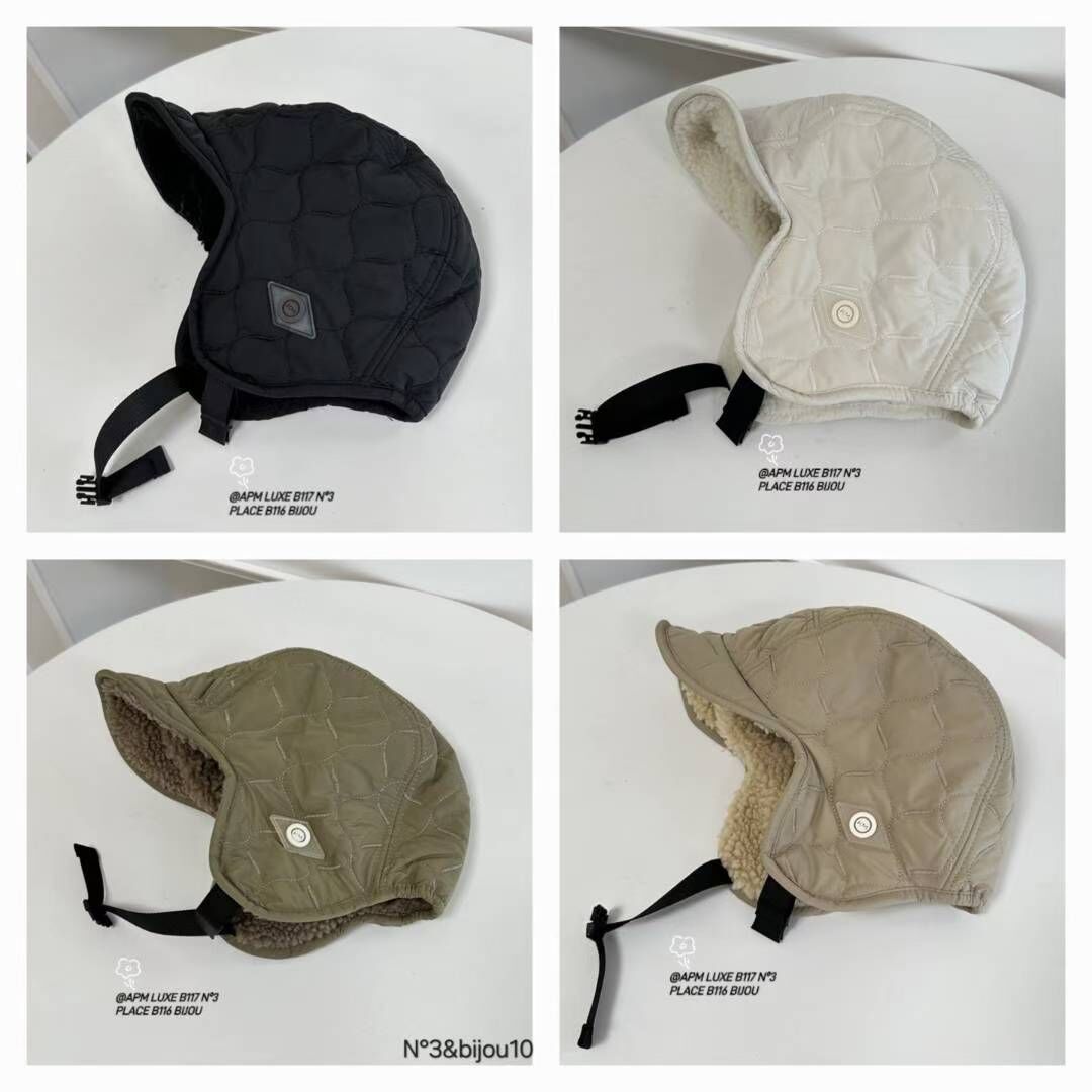 BN5309 格棉布毛毛包耳帽