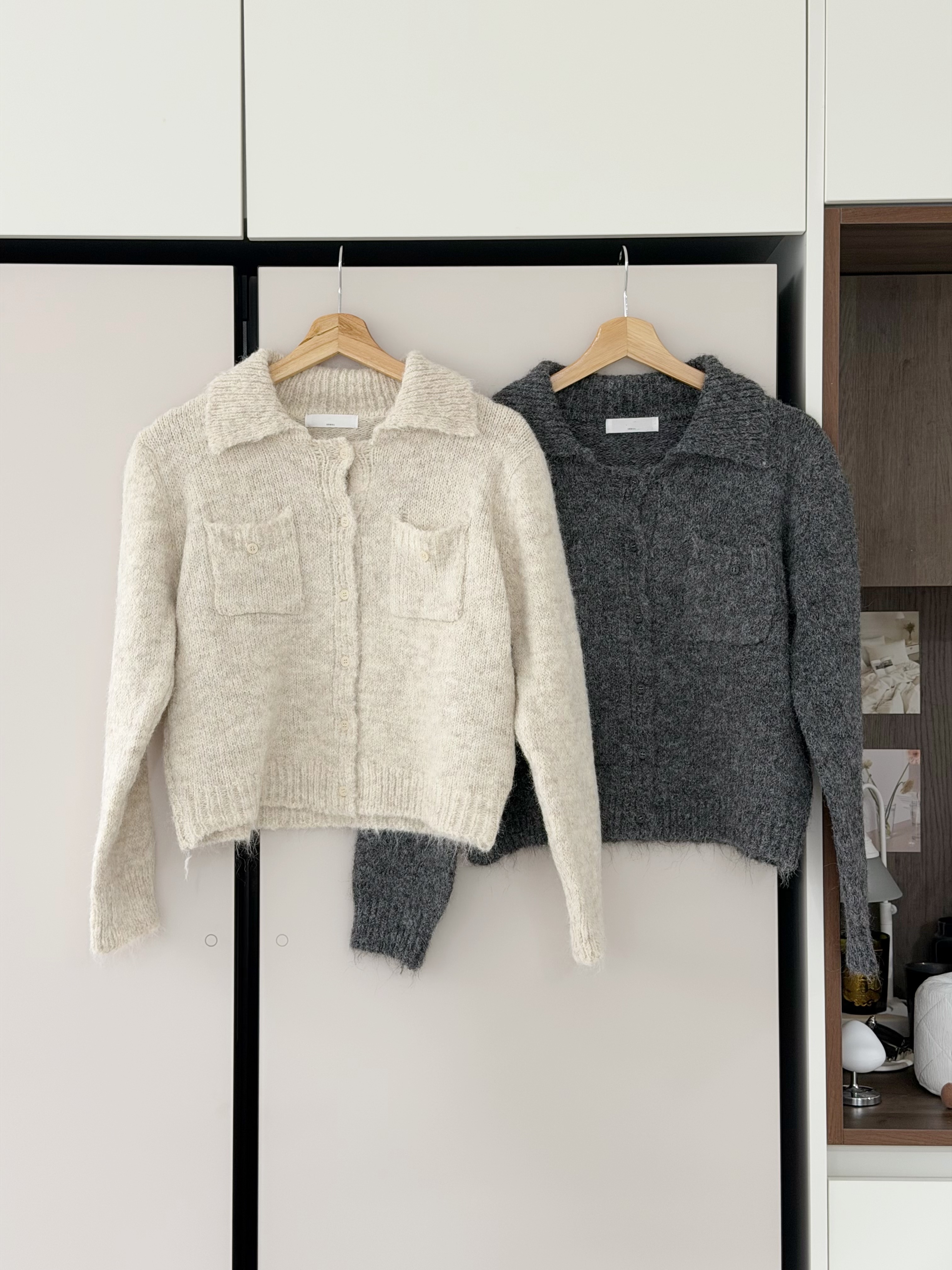 KR402 反領兩口袋冷衫TOP-2色