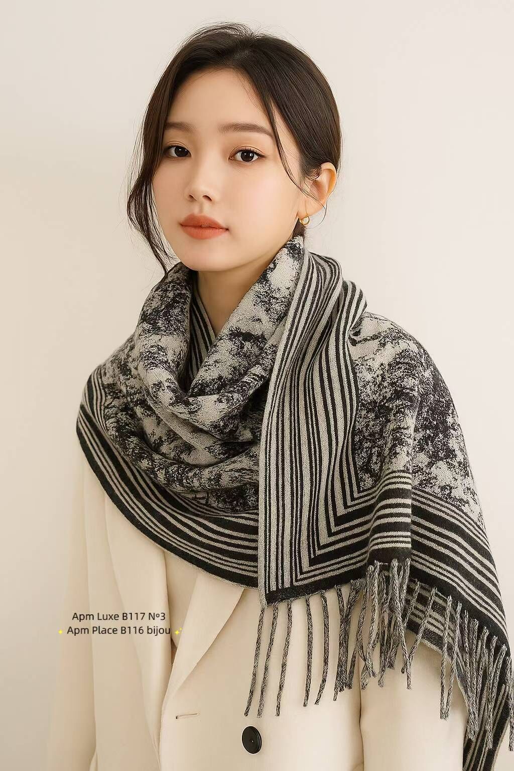 BN5314 復古花紋頸巾