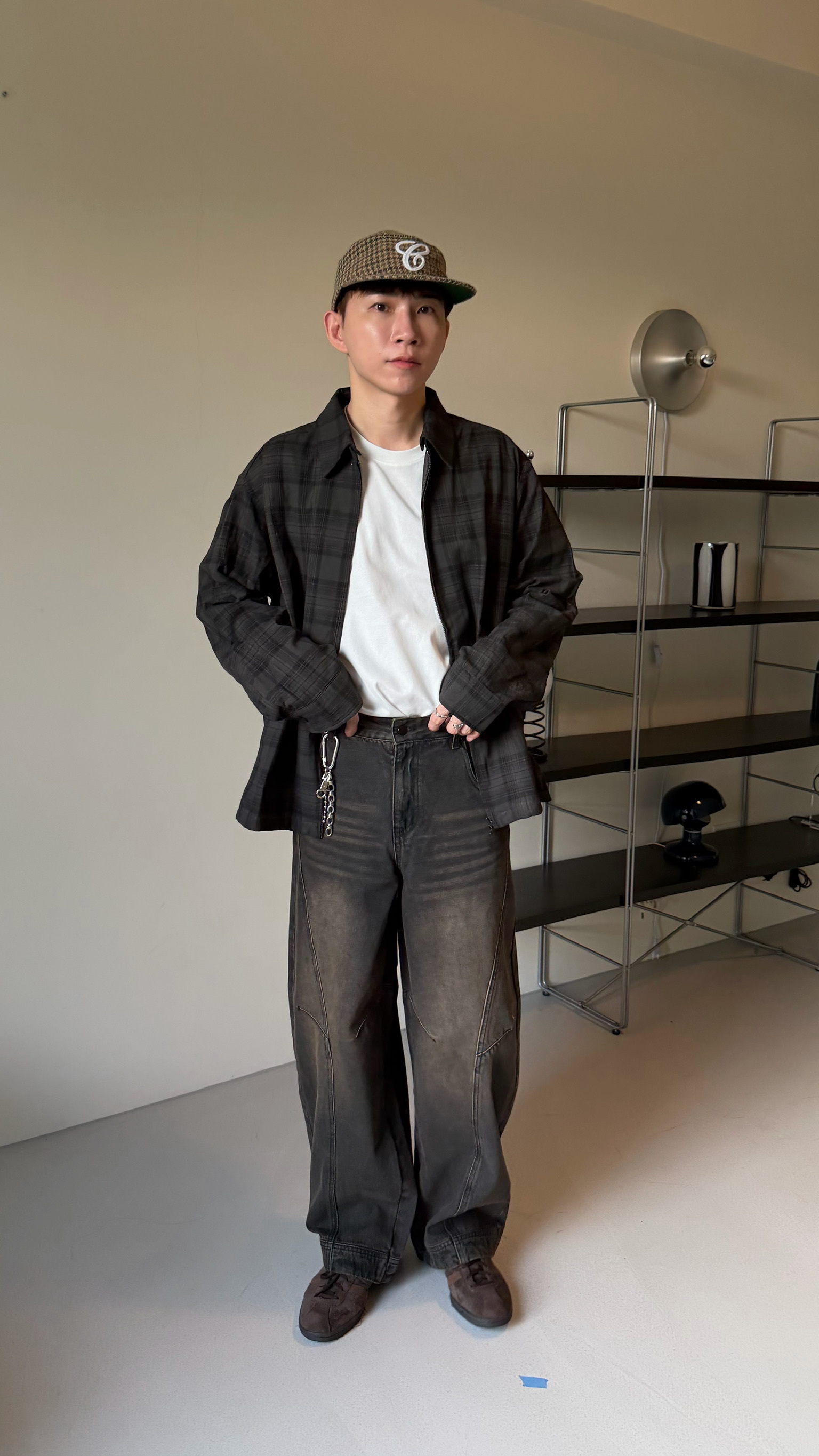 領子可拆格紋襯衫(限量）