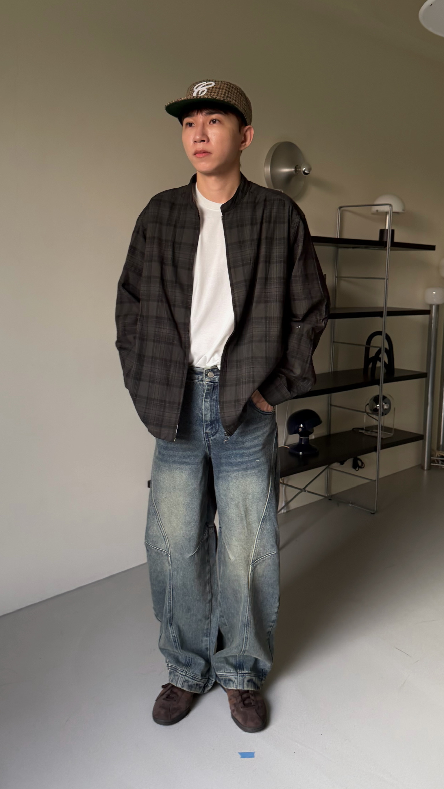 領子可拆格紋襯衫(限量）