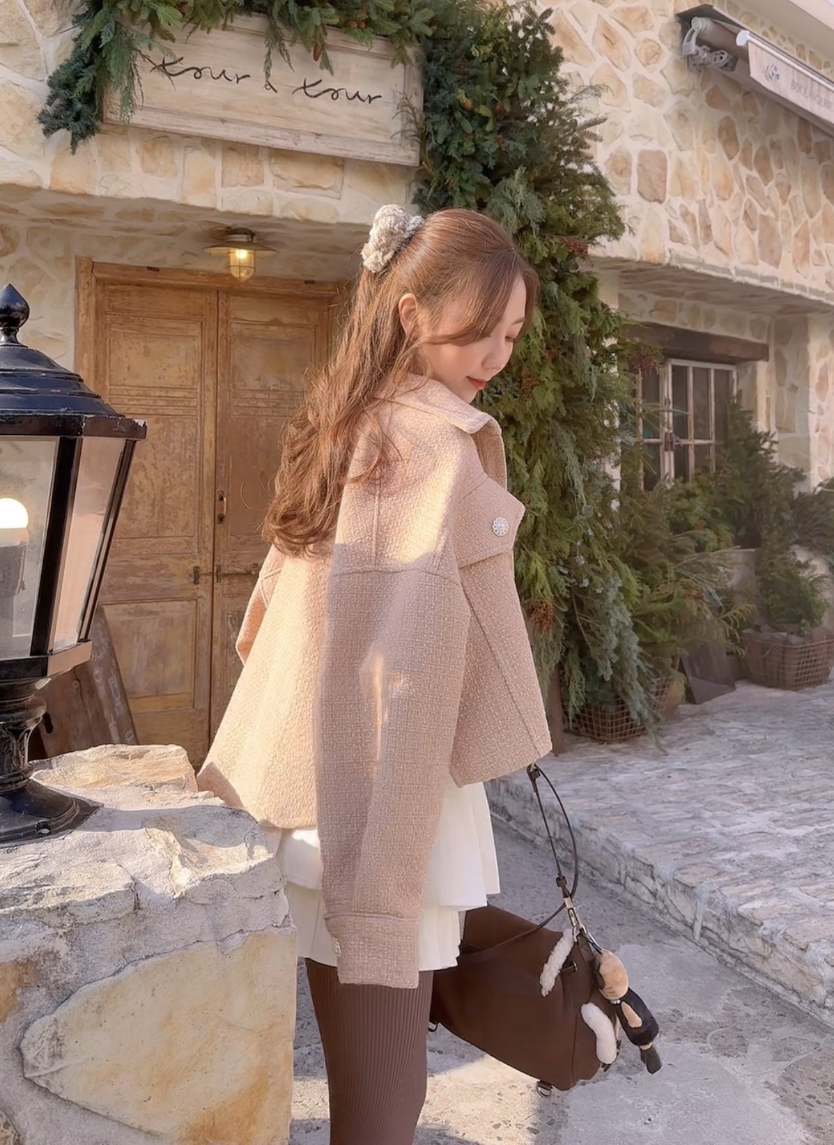 *BJ2 MADE SERIES* 30% WOOL SNOWY PEARL TWEEDY OUTER KR 1203