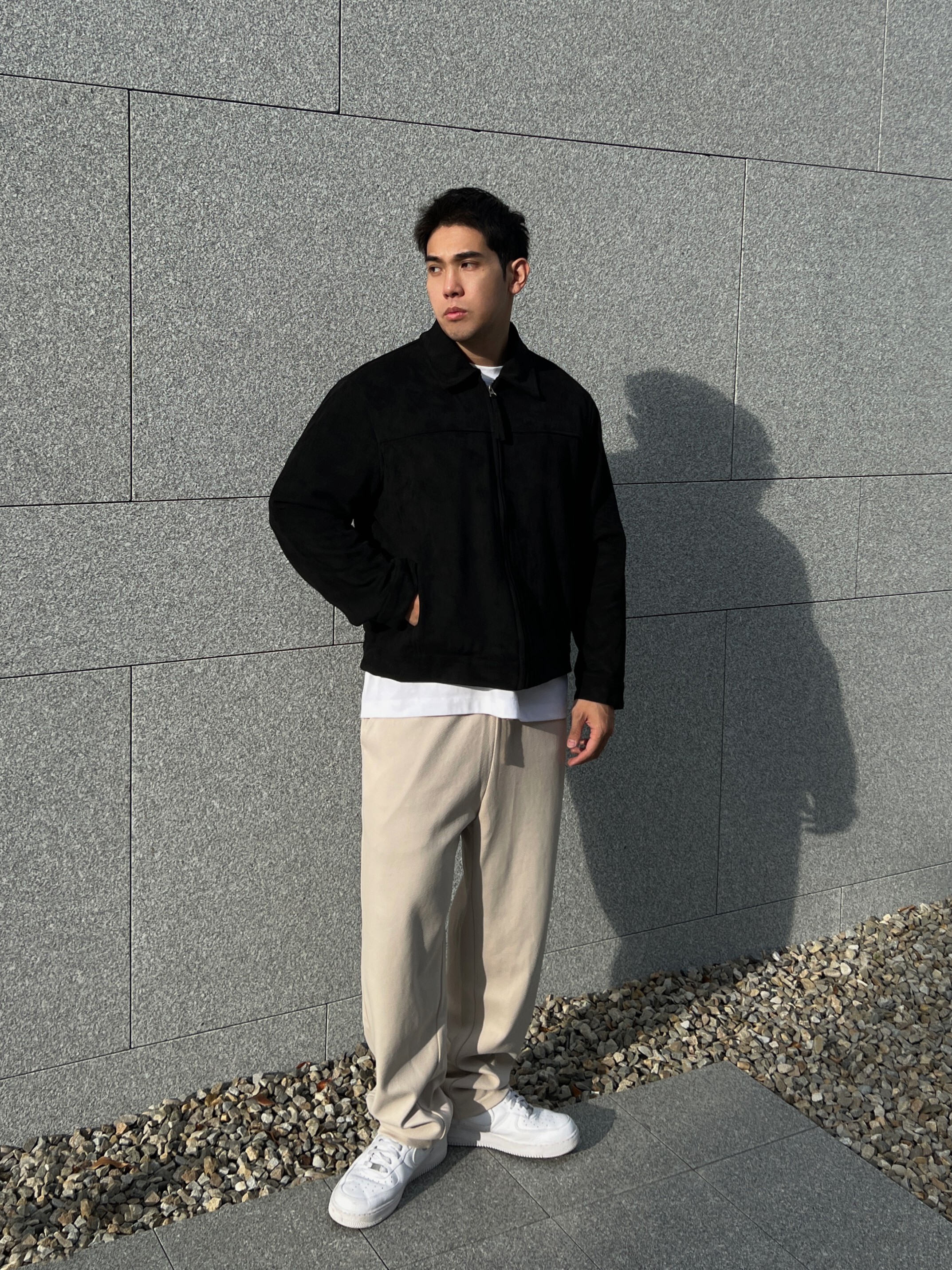 [1atm] 平行-麂皮翻領外套