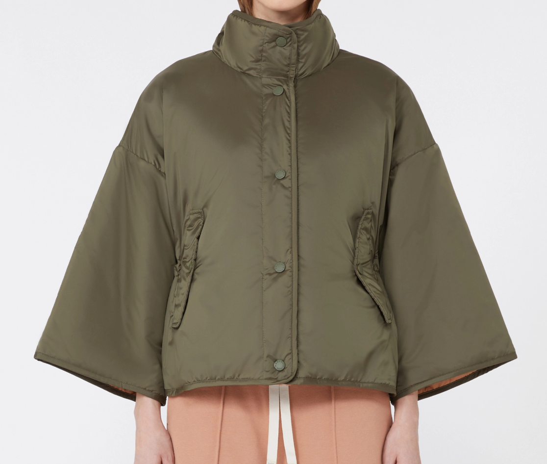 1LN0902-148 MAX MARA Weekend Reversible water-repellent canvas jacket - Kaki #5486015106-011 (C-BR-E)