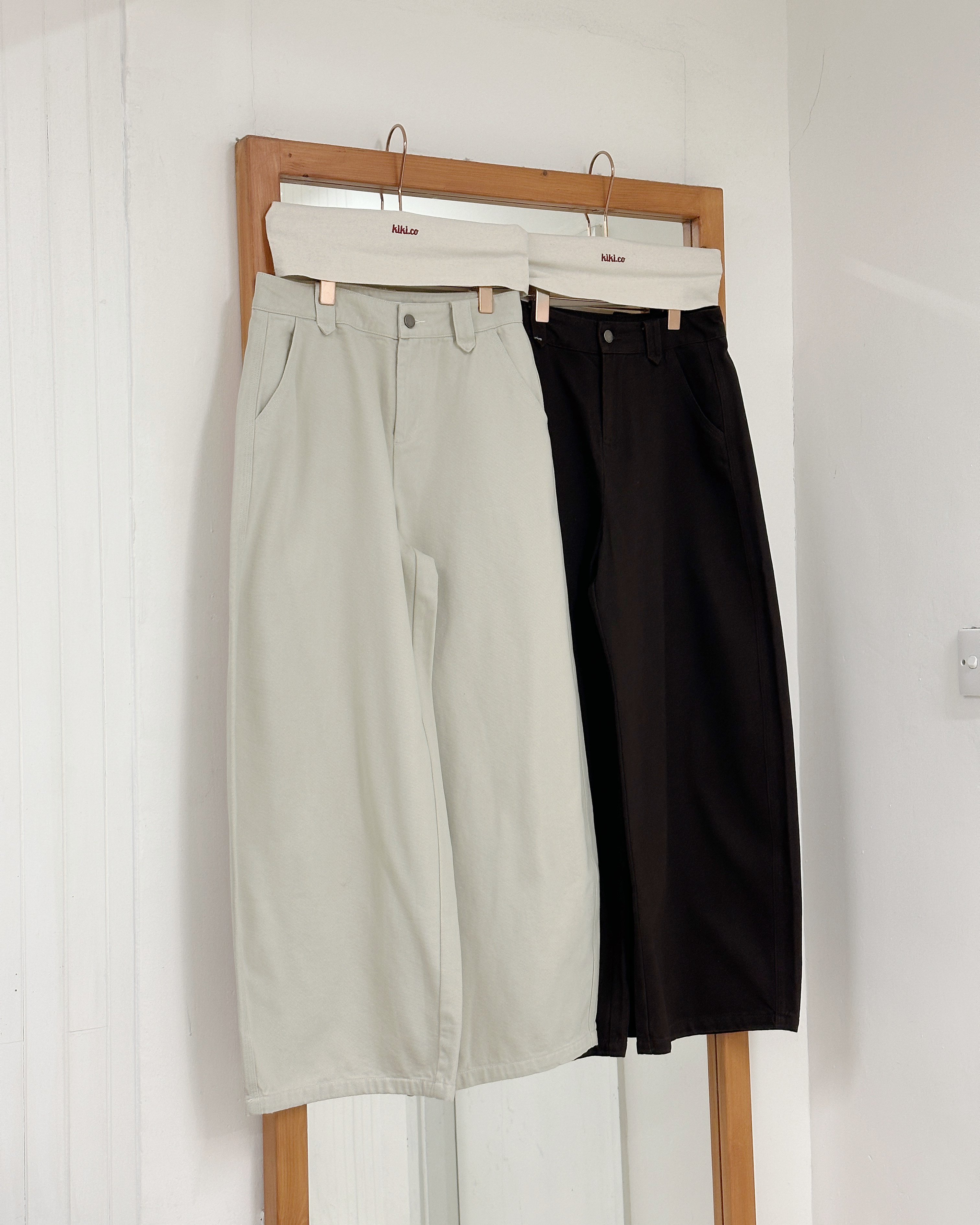 小三角腰帶扣闊褲