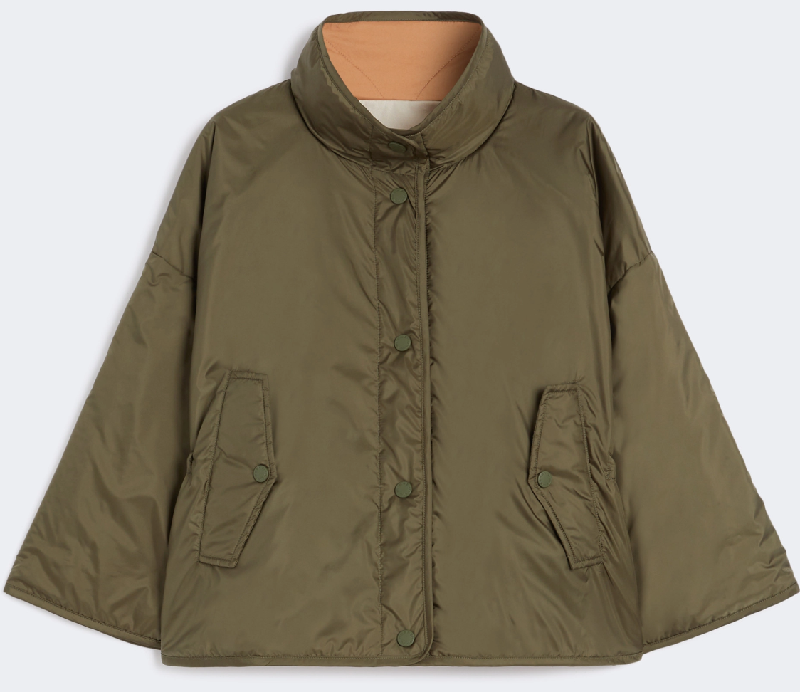 1LN0902-148 MAX MARA Weekend Reversible water-repellent canvas jacket - Kaki #5486015106-011 (C-BR-E)