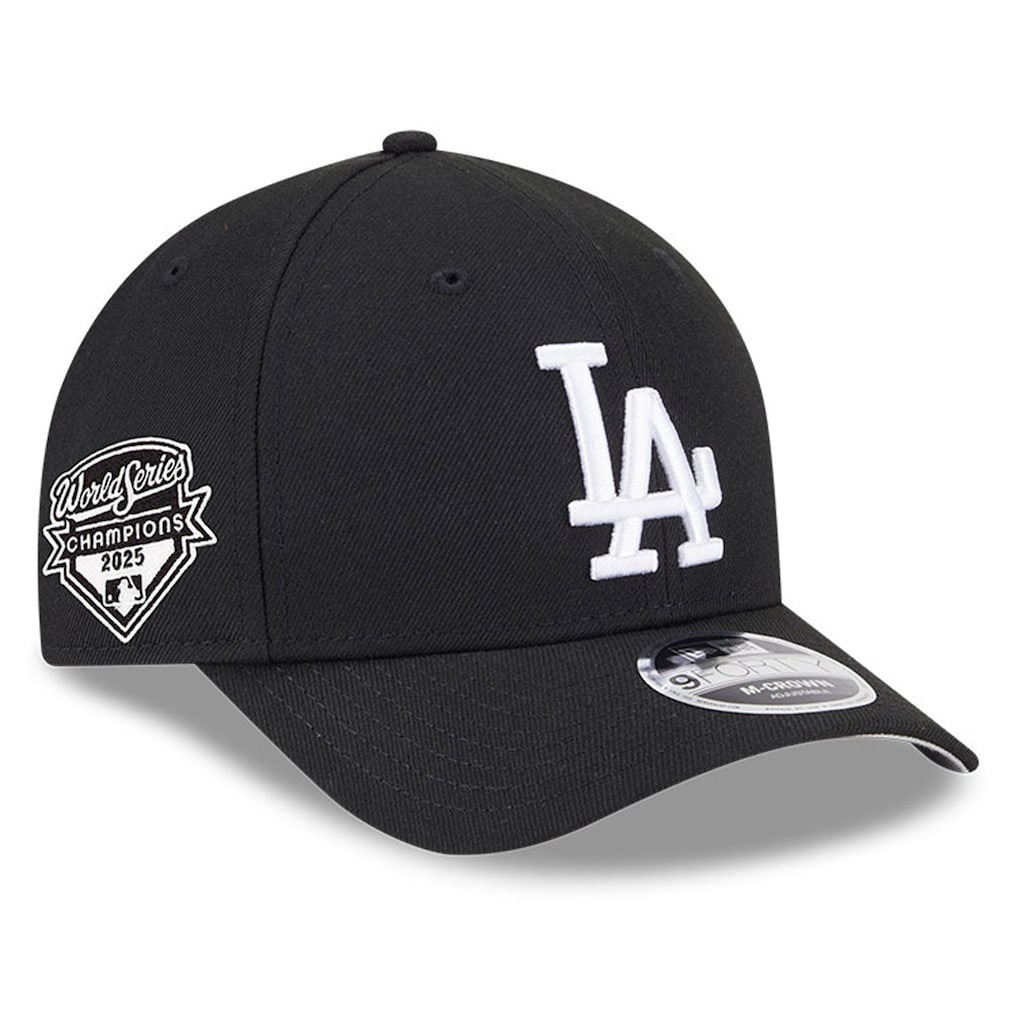 MLB帽子Los Angeles Dodgers 2025 道奇冠軍帽 黑底白 電繡 連霸 老帽 New Era 9FORTY M-Crown 可調式 全新