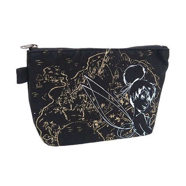 Disney角色 小飛俠 奇妙仙子 20cm 軟身化妝袋 黑色 日本製