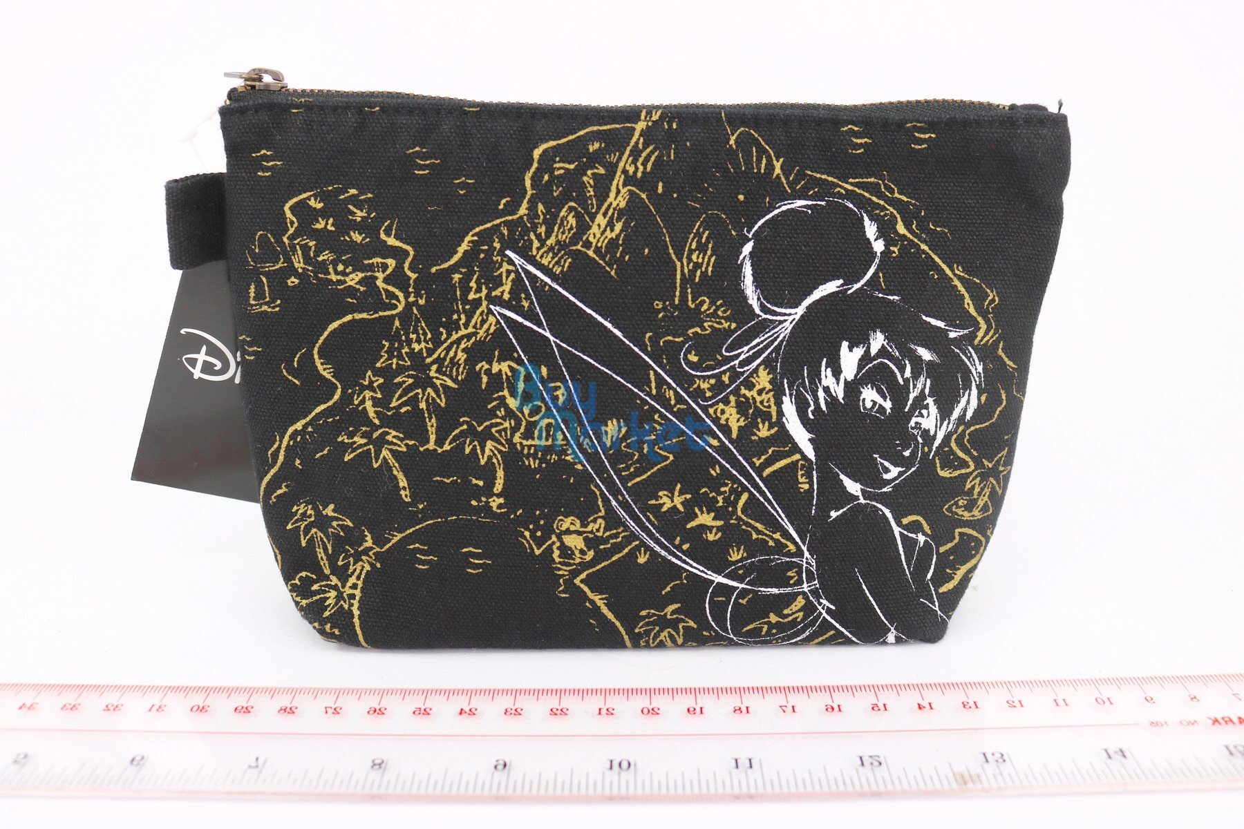 Disney角色 小飛俠 奇妙仙子 20cm 軟身化妝袋 黑色 日本製