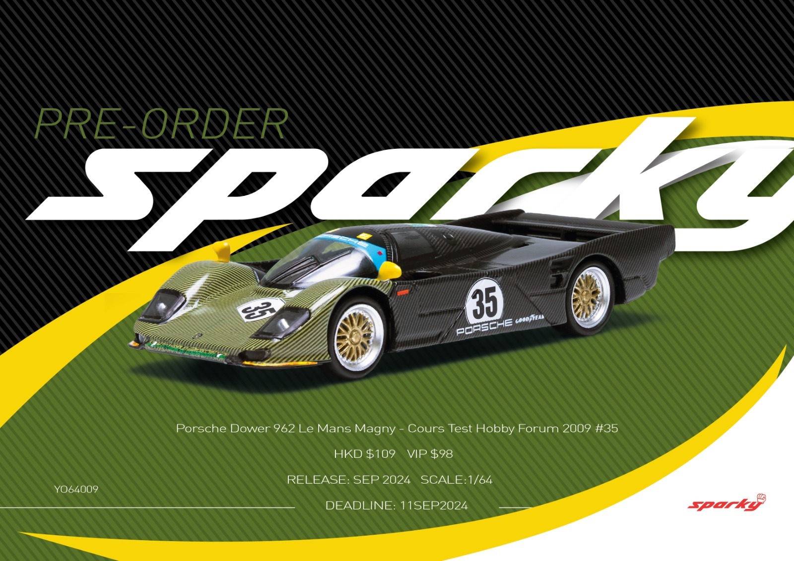 Sparky 1/64 保時捷 Porsche 962 利曼Magny-Cours測試賽 Hobby Forum 2009 #35賽車