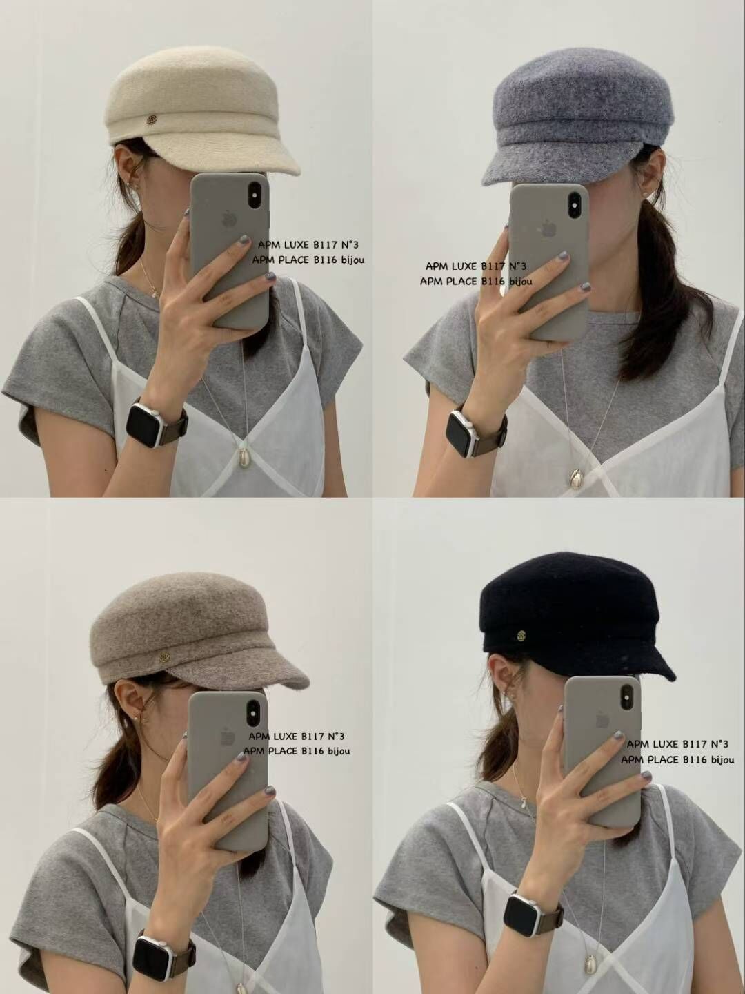 BN5328 名媛珍珠蝴蝶結帽