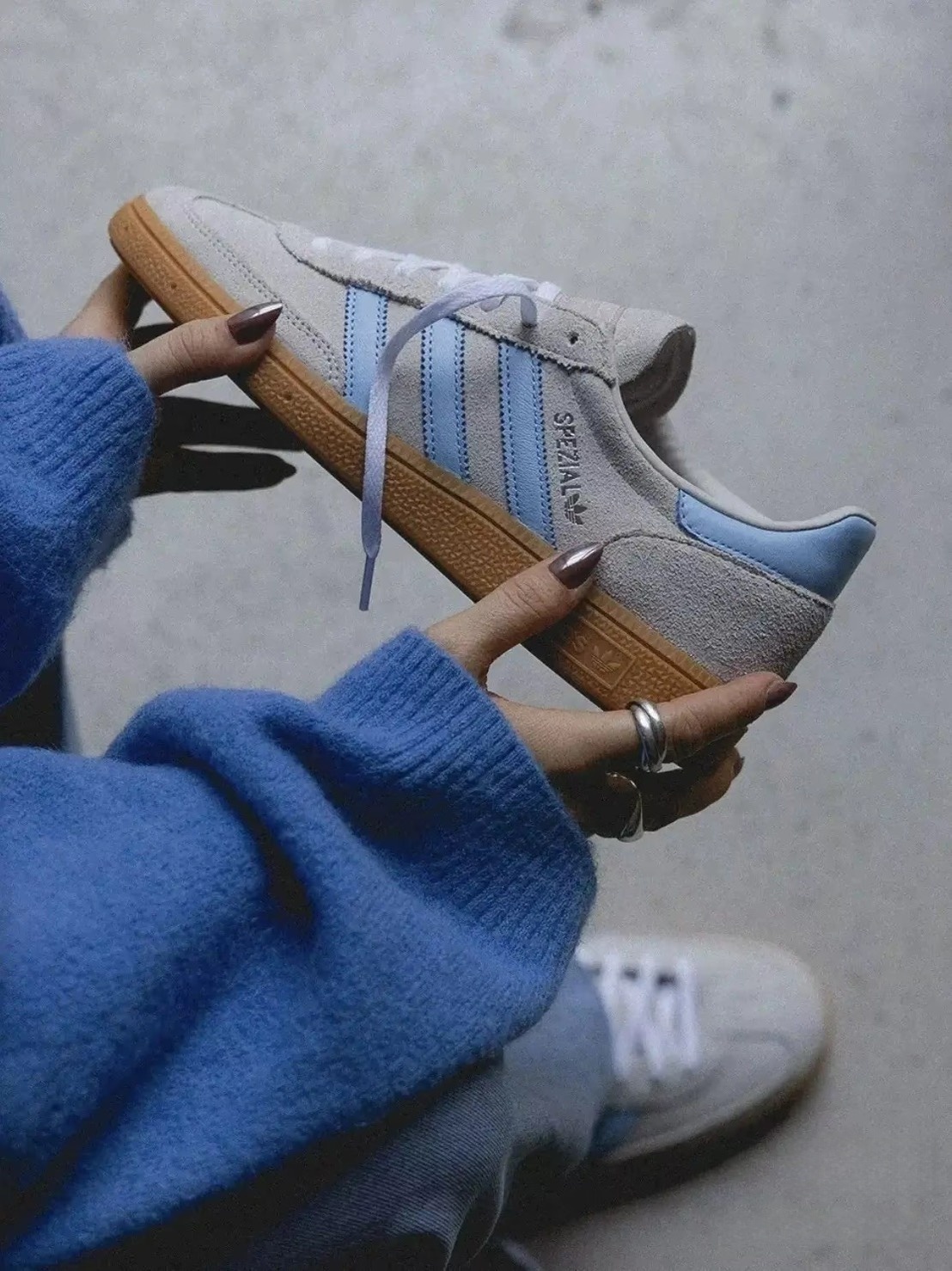 ADIDAS HANDBALL SPEZIAL 米灰寶寶藍 天空藍 焦糖底 女鞋 JS0241