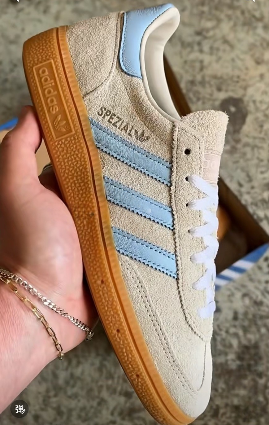 ADIDAS HANDBALL SPEZIAL 米灰寶寶藍 天空藍 焦糖底 女鞋 JS0241