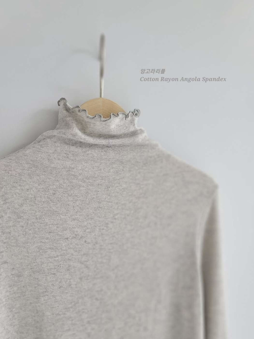 柔軟彈性・木耳邊氣質高領內搭