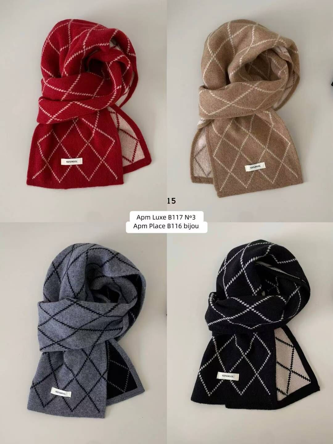 BN5330 菱形紋雙面頸巾