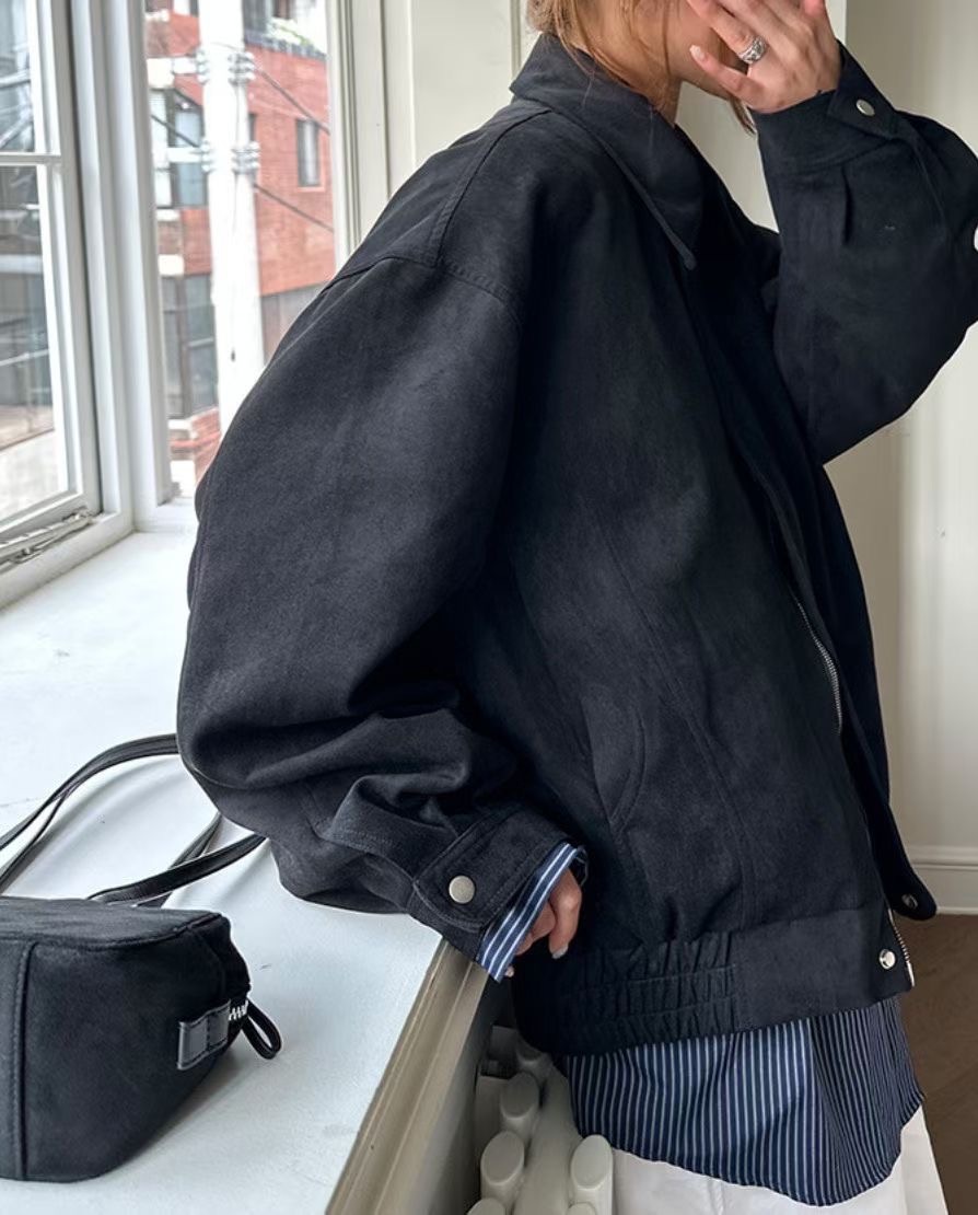輕盈質感麂皮夾克