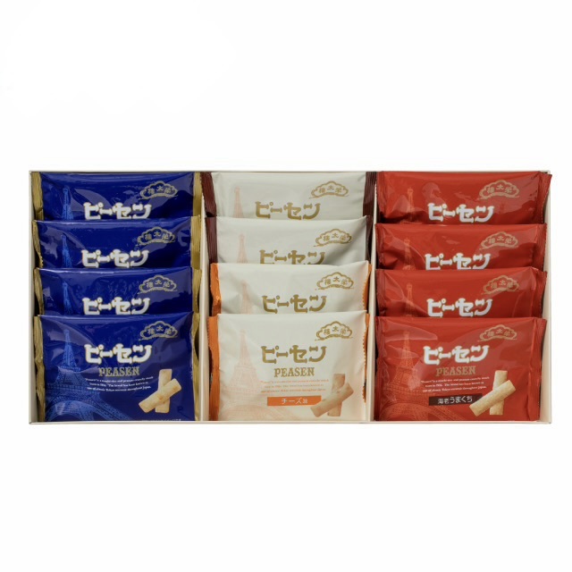 榮太樓本鋪 Peasen 綜合米果禮盒 (12袋 - 花生 & 鮮蝦各4包，黑胡椒 & 芝士各2包) (EXP: 2026.04或之後) (J9)