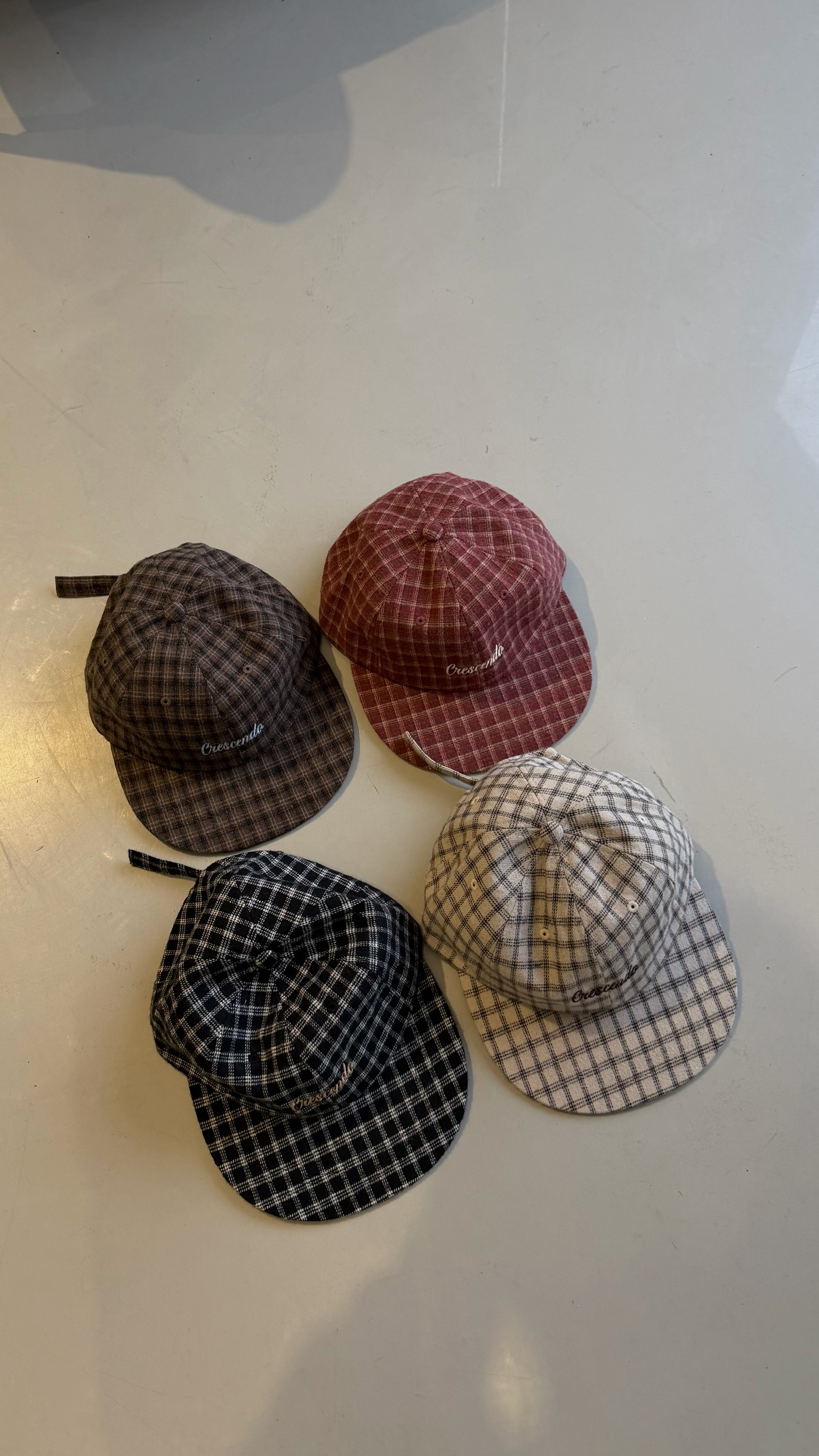 Crescendo格紋平帽簷棒球帽
