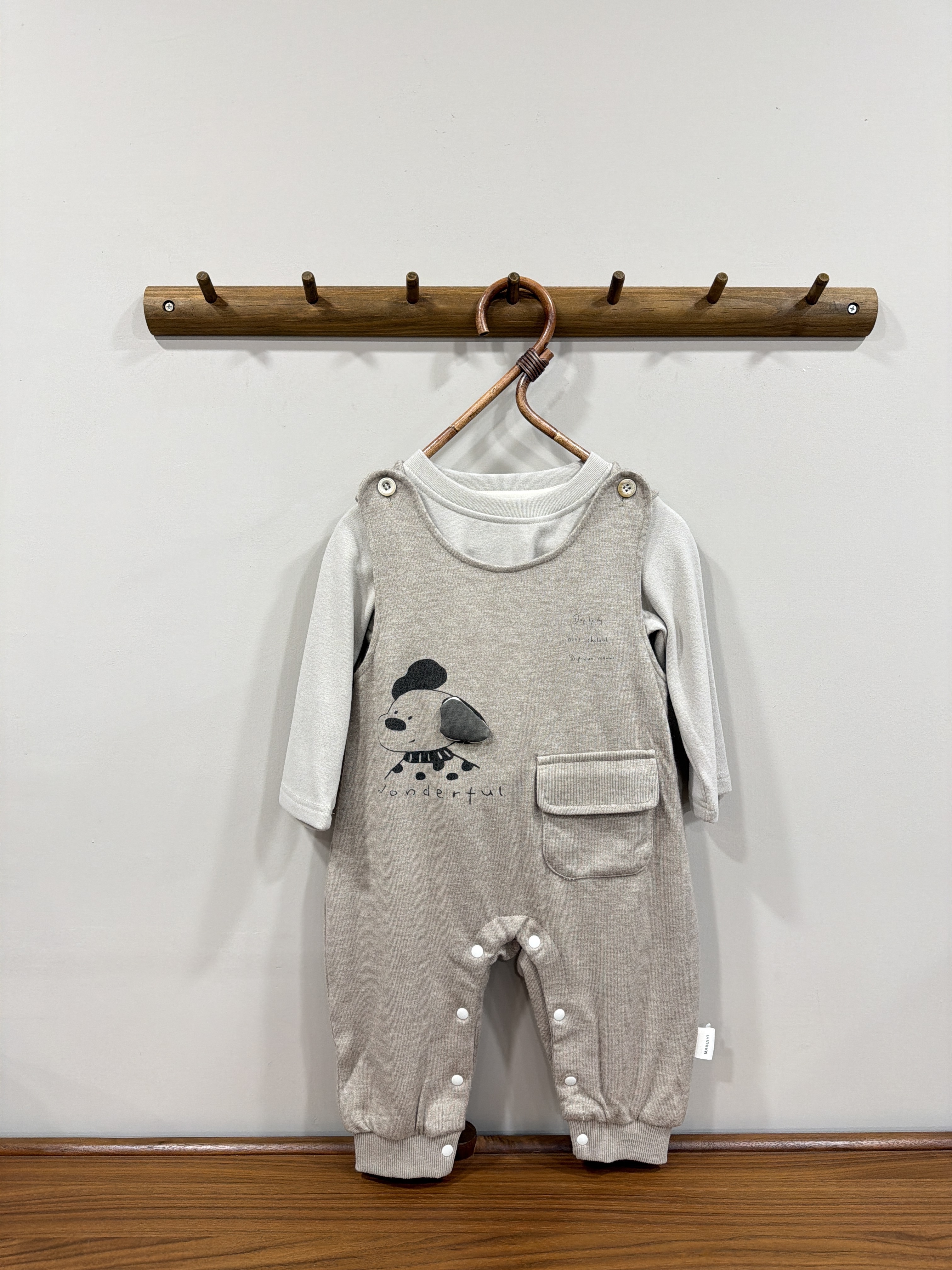 A03586超柔軟雪人小狗兩件套