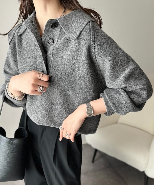 日本🇯🇵連線 Classical Elf 翻領插肩袖針織套頭衫 針織 針織衫 套頭衫 復古 毛衣 長袖 4色(任買兩件711免運)/預購