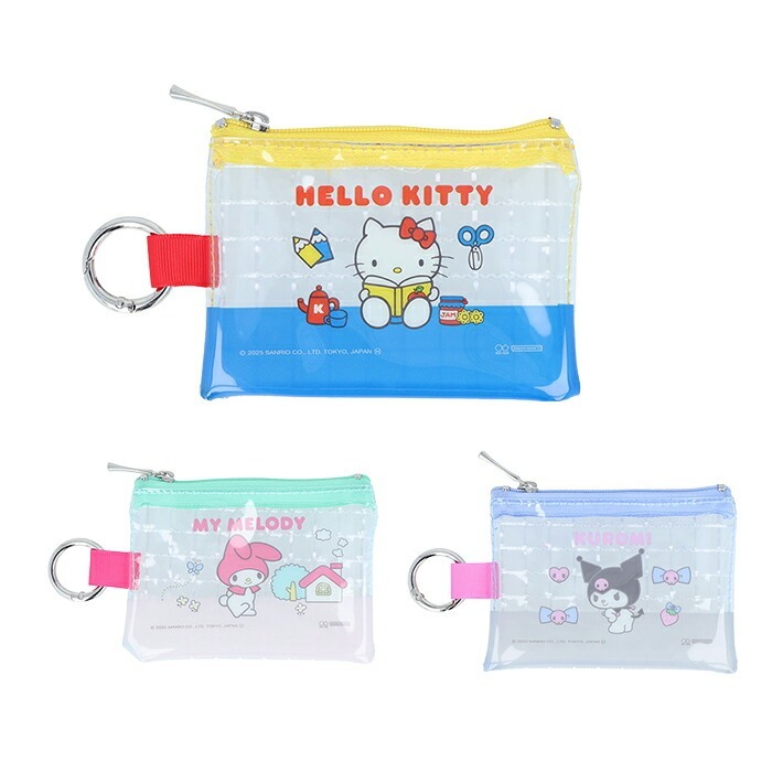 三麗鷗 迷你 透明收納包 零錢包 附扣環|日本Sanrio