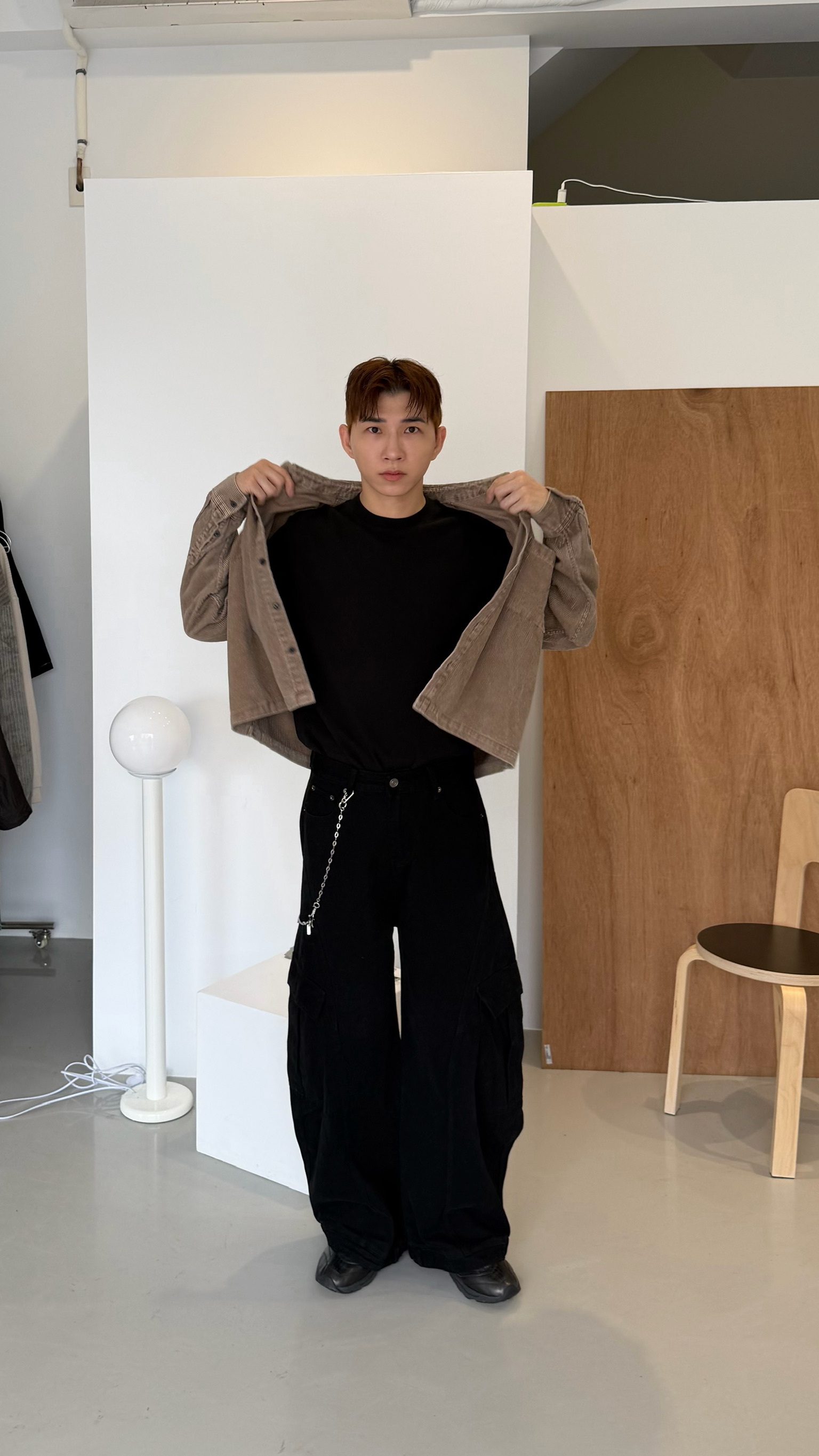 彎刀弧線口袋工作褲☝🏻