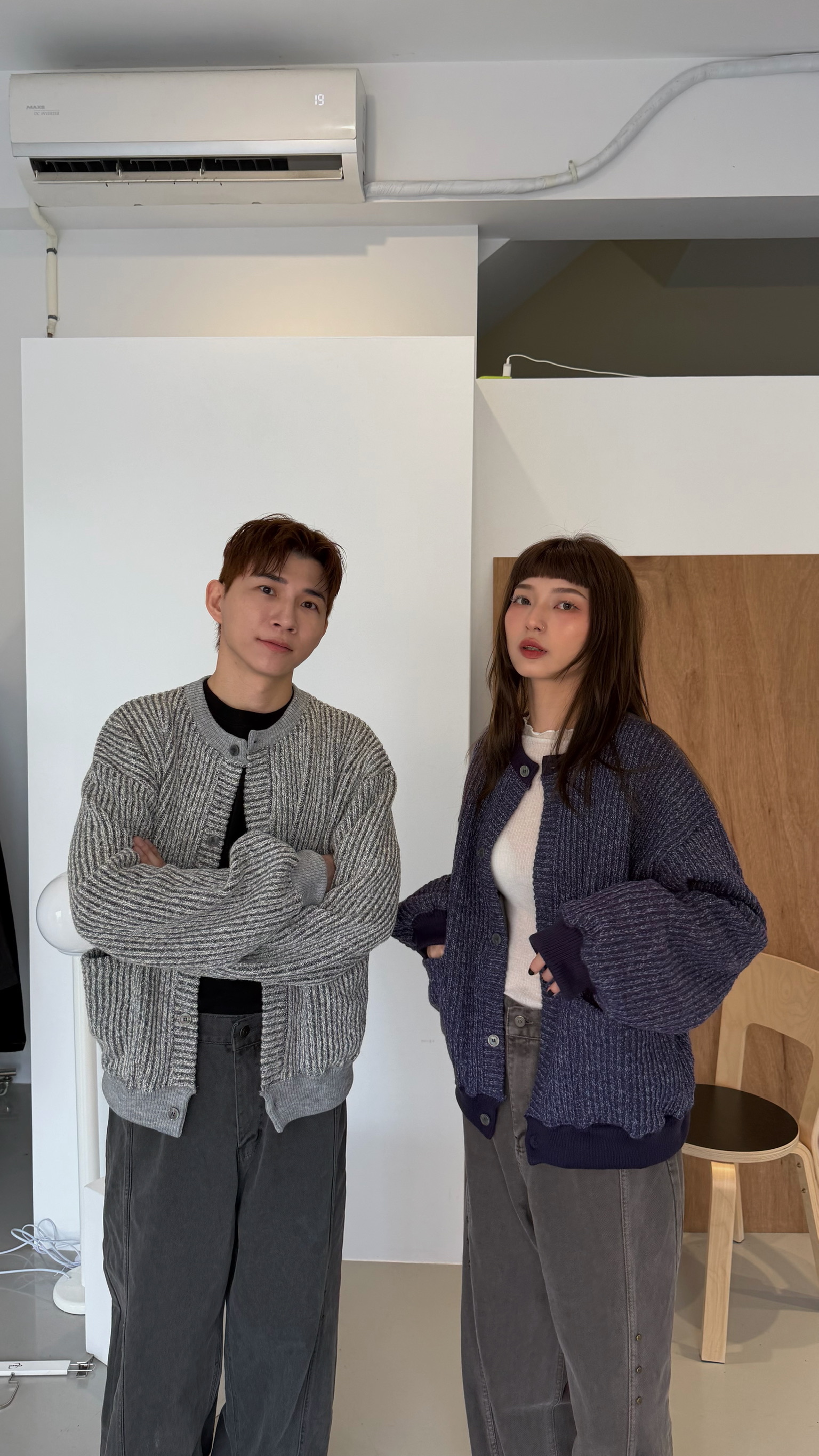 混紡厚磅針織外套