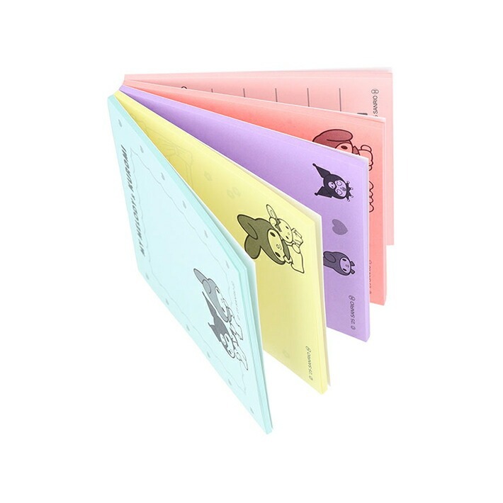 酷洛米與美樂蒂 5色便利貼 100枚memo｜日本Sanrio