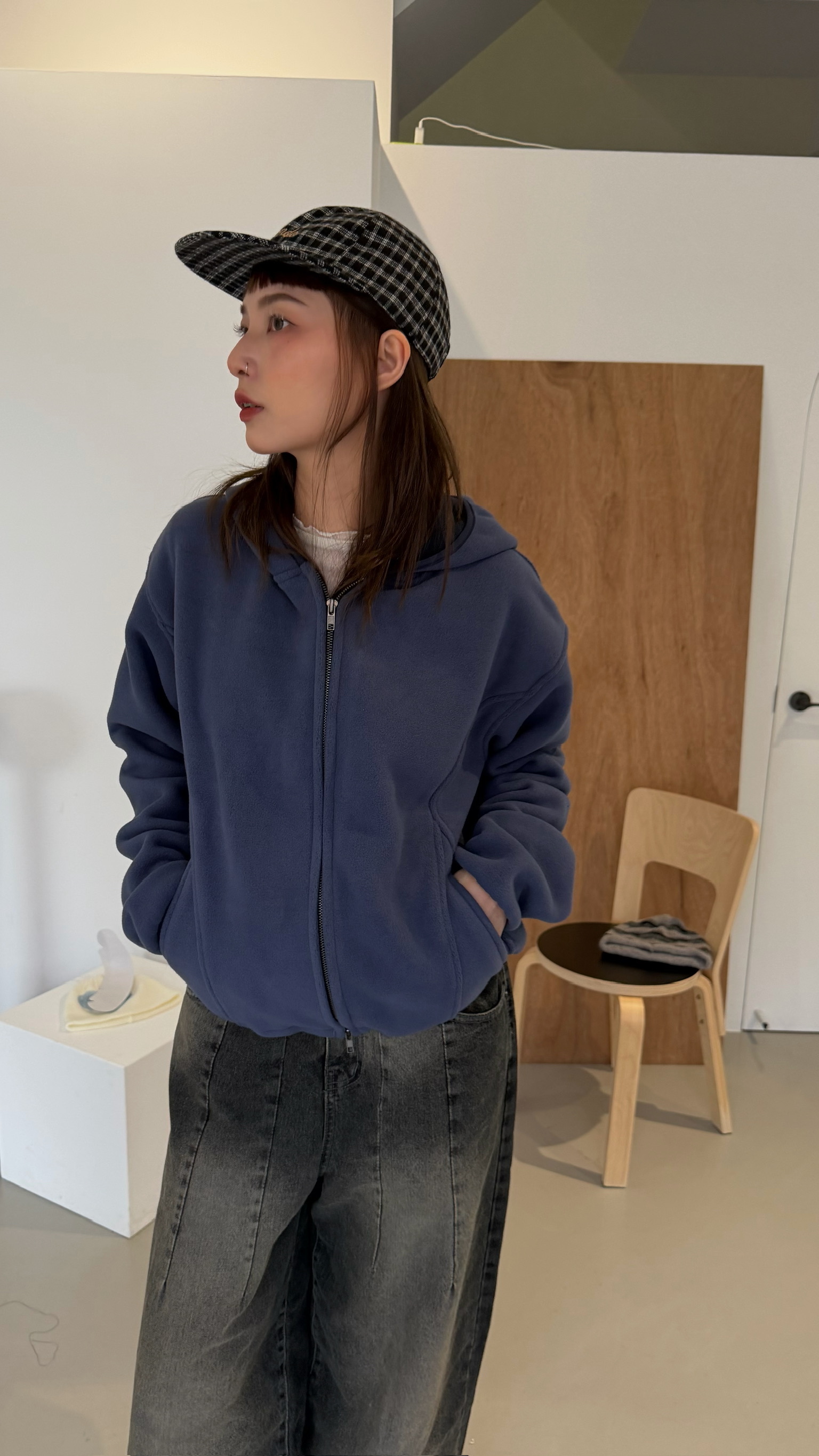 解構絨面連帽外套