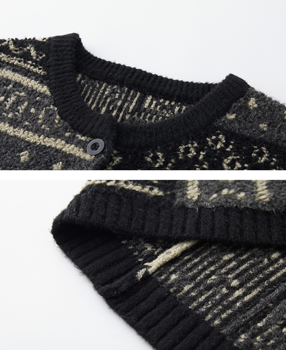 復古拼格羊毛針織背心