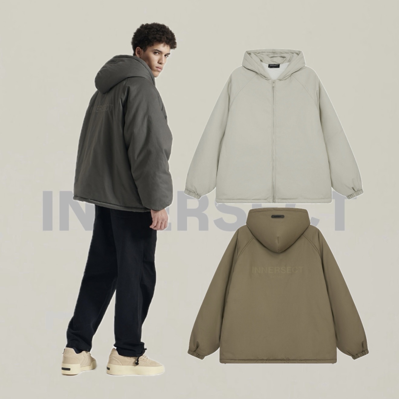 陳冠希 Clot INNERSECT 三生萬物 素面鋪棉連帽外套 男女同款 防潑水 INN24FWTCP148