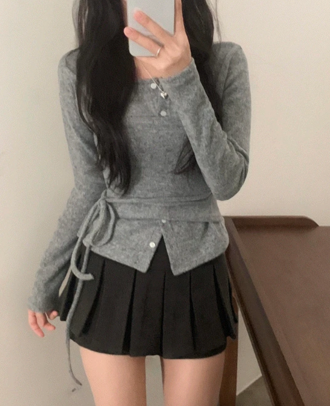 秋冬預訂｜抓絨疊層寬鬆針織開襟衫套裝