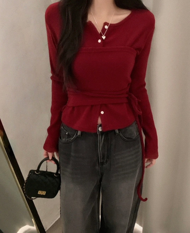 秋冬預訂｜抓絨疊層寬鬆針織開襟衫套裝