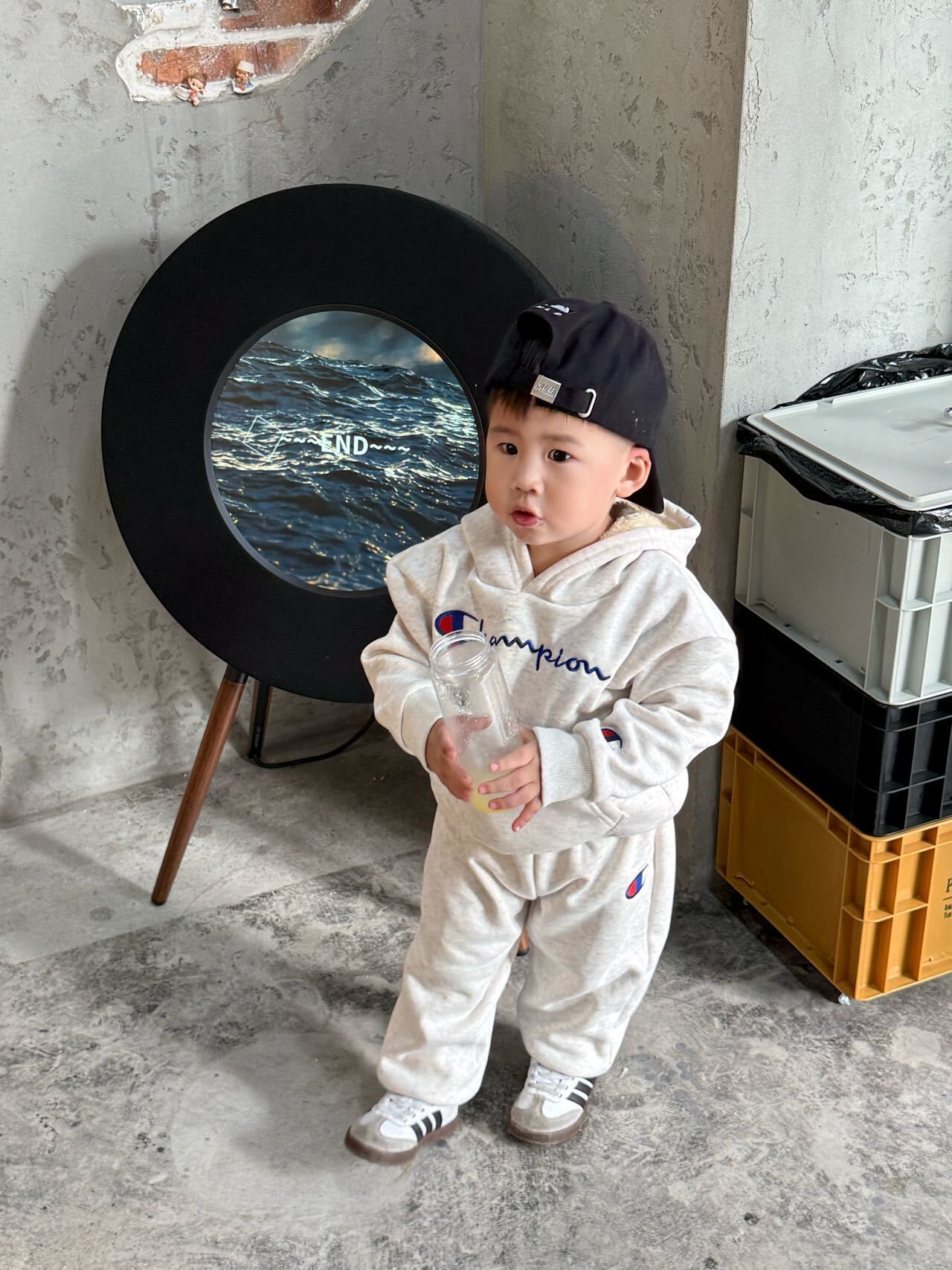 𝐂𝐡𝐚𝐦𝐩𝐢𝐨𝐧𝐬 3色加絨連帽衛衣褲套裝