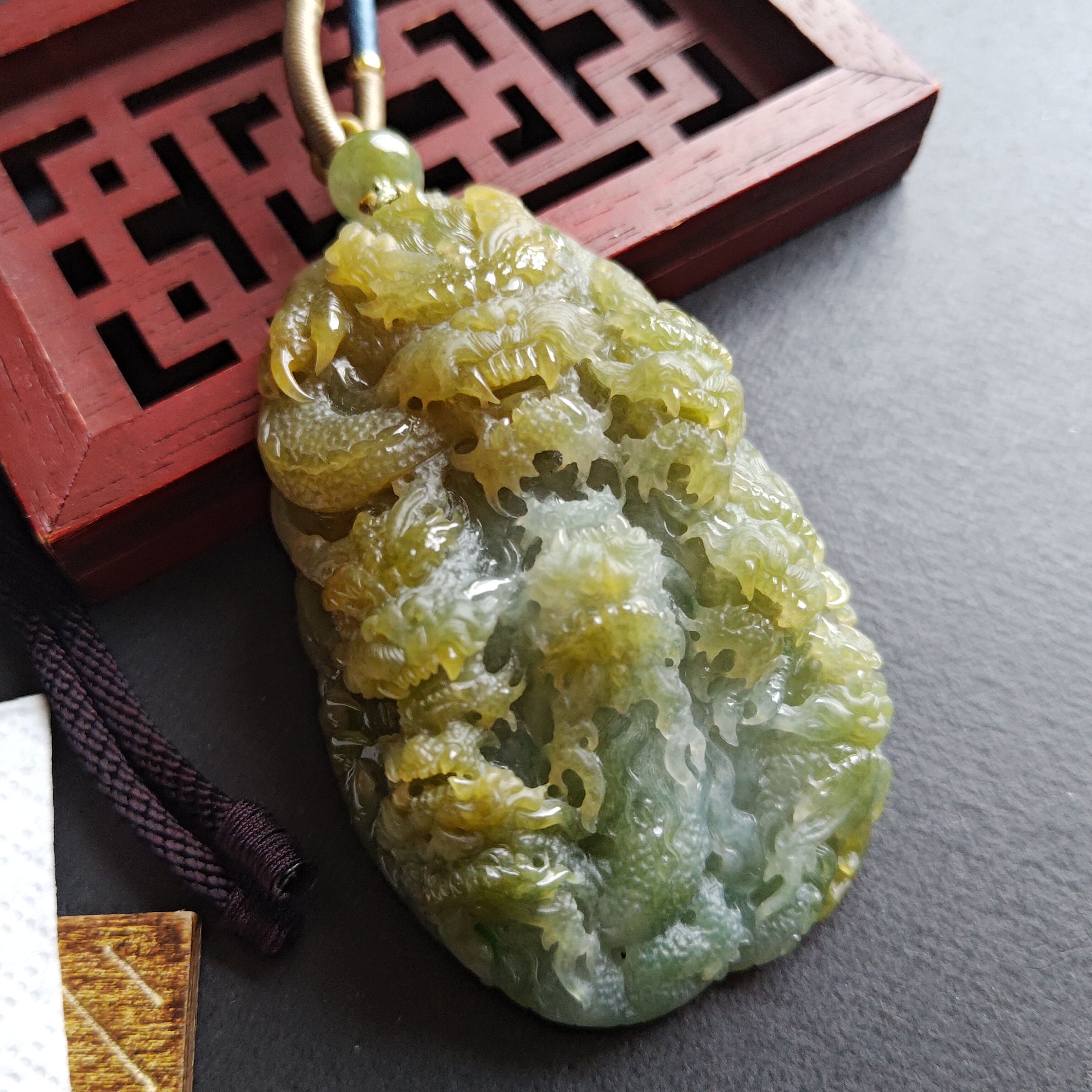 翡翠九龍至尊掛件,天然翡翠A玉, 緬甸玉, Jade, Jadeite