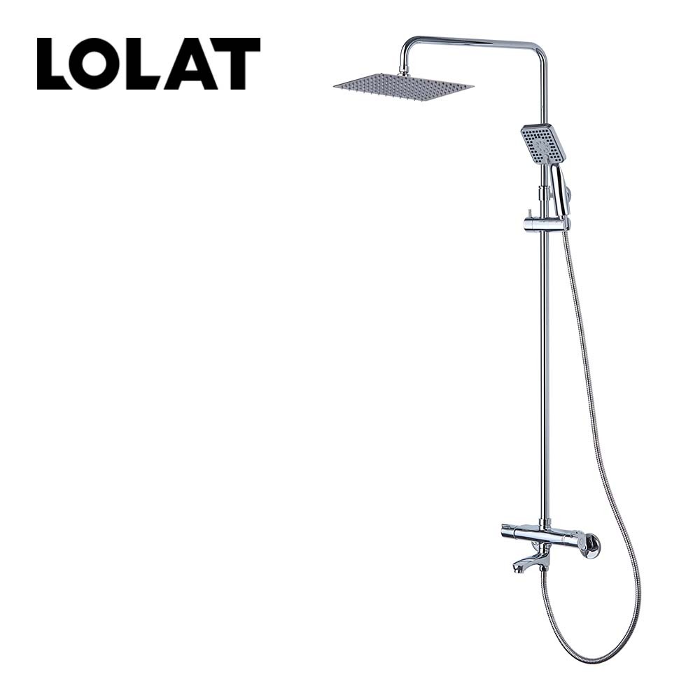 LOLAT恆溫大淋浴水龍頭花灑組-鉻色STN2561K