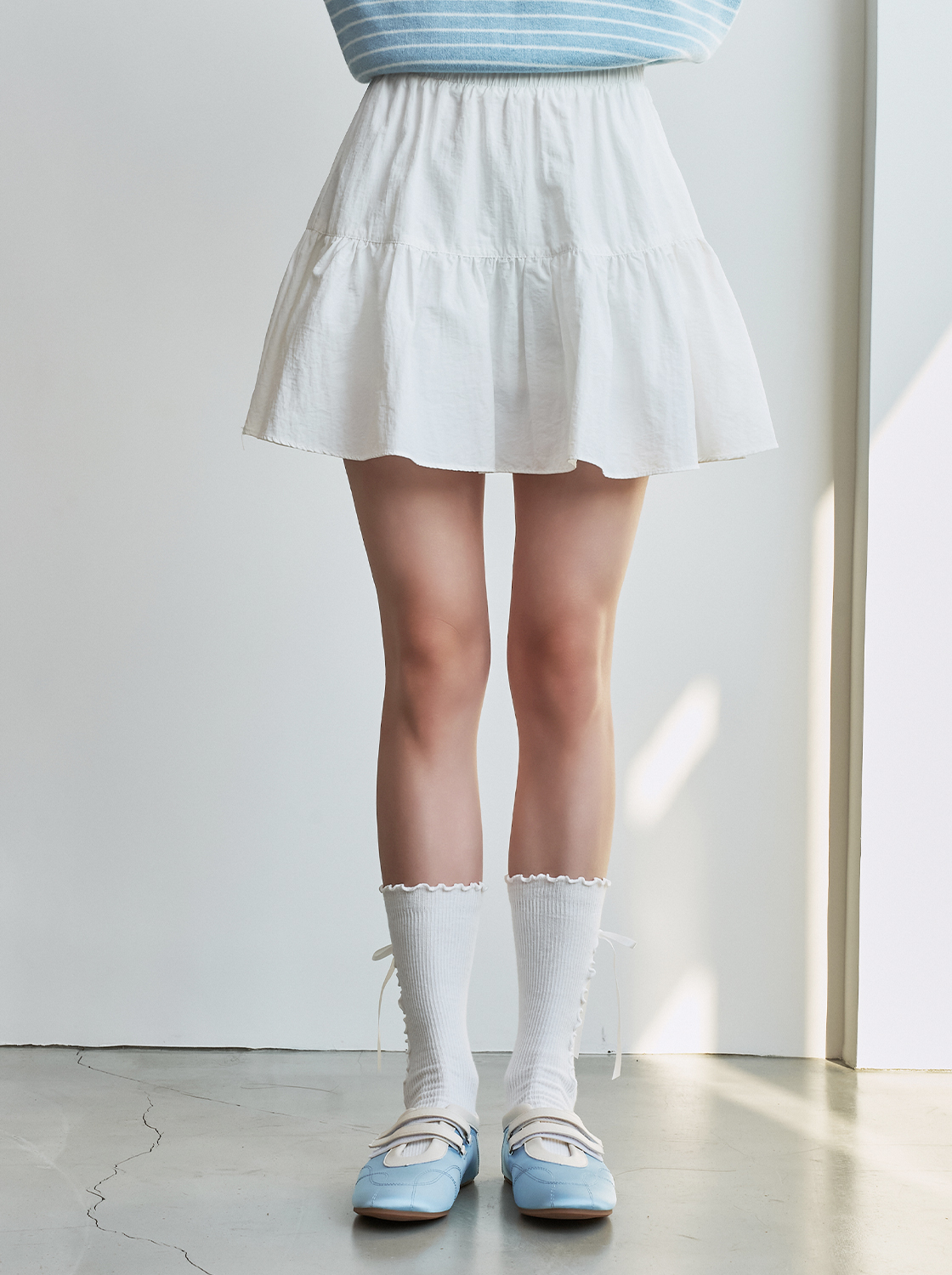 鬆緊腰頭蛋糕短裙