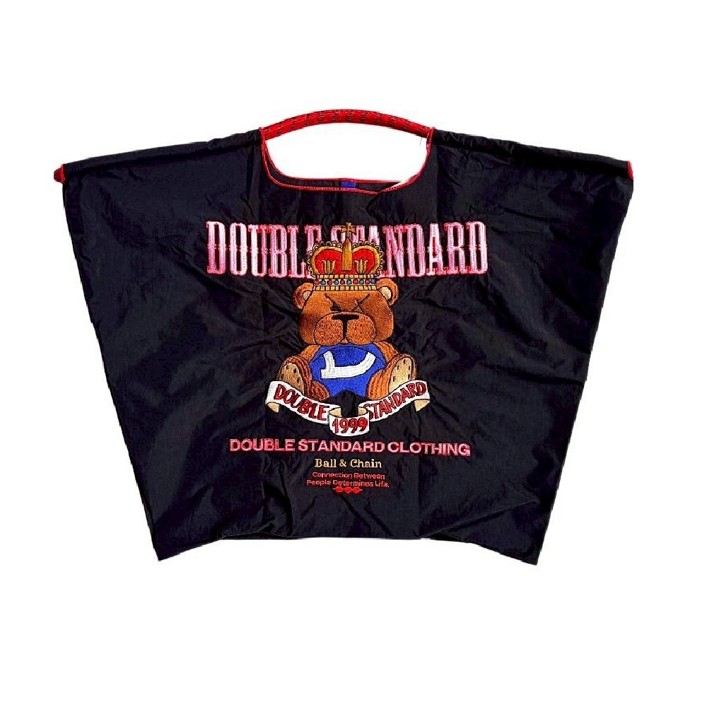 Ball＆Chain 刺繡環保購物袋 L號 - 黑 (040000924301)