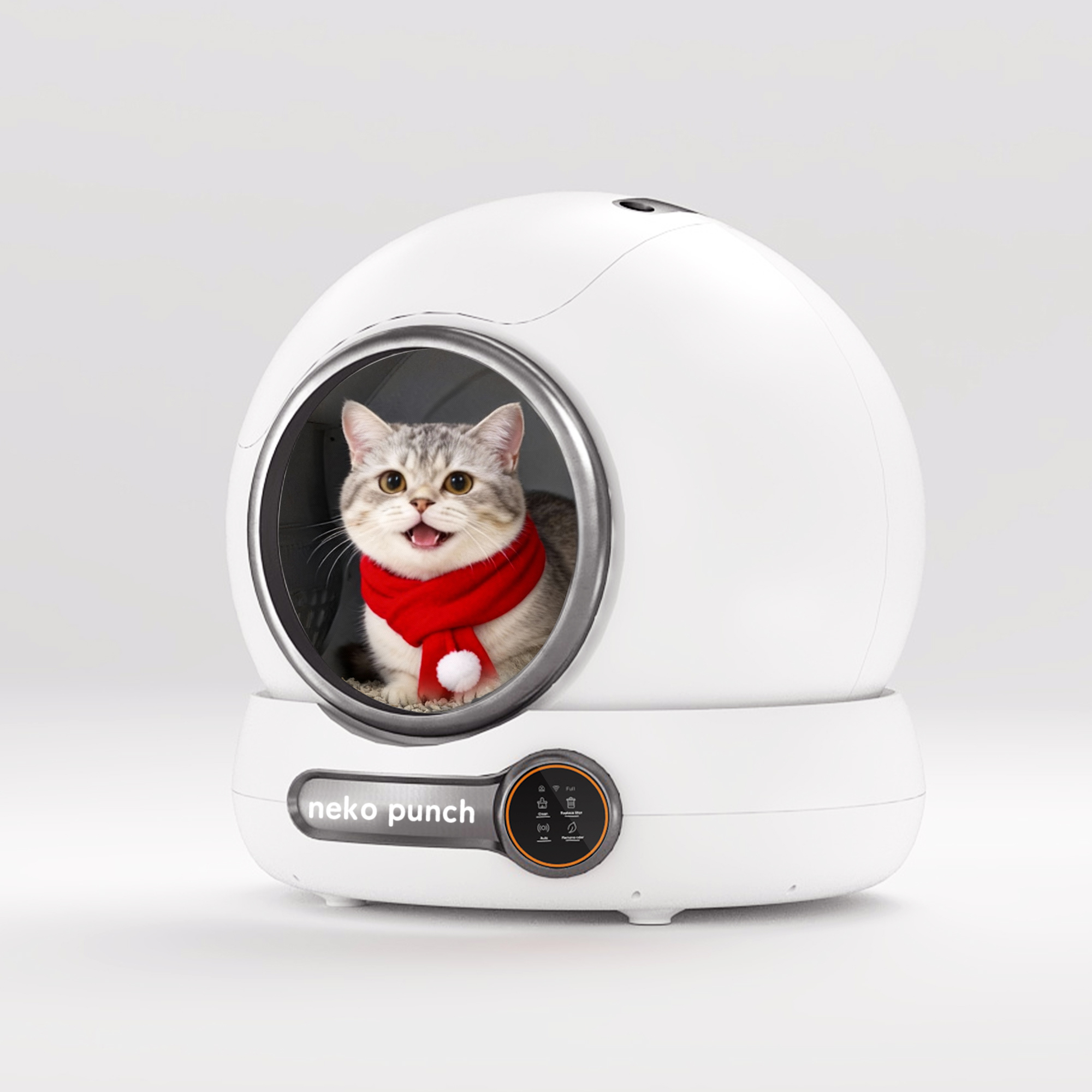 Neko Punch White Jade 1.0 智能貓砂盆封閉式 除臭防外濺 | 健康養寵
