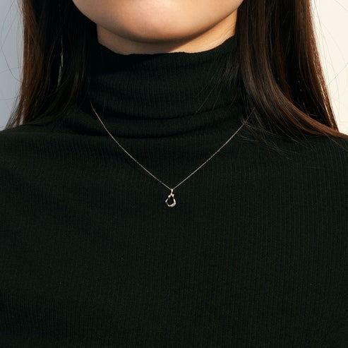 【me.luxe】 K10凜環鑽石2分項鍊