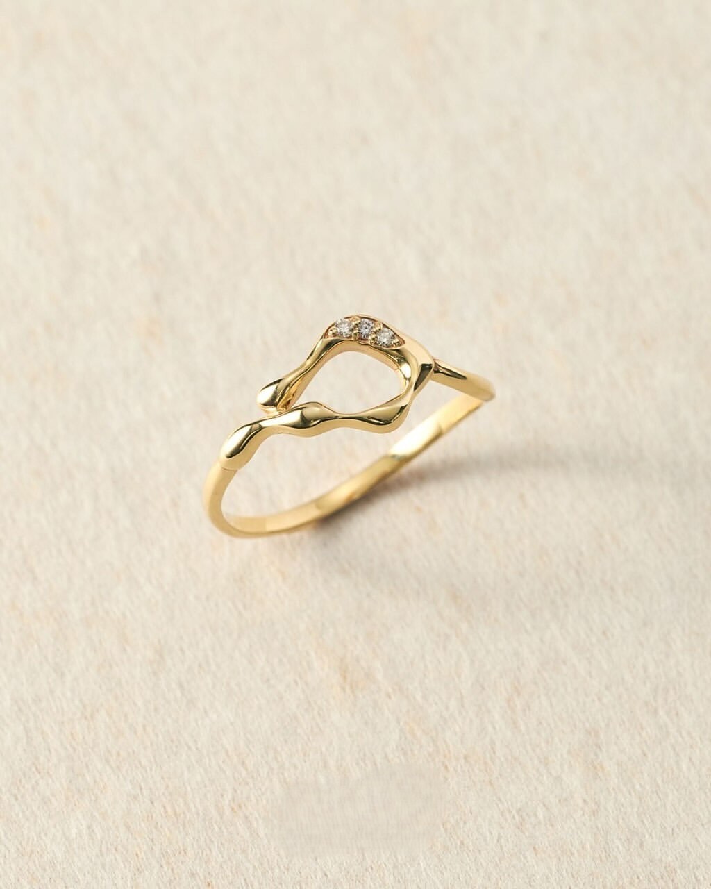 【me.luxe】K10凜環鑽石2分戒指