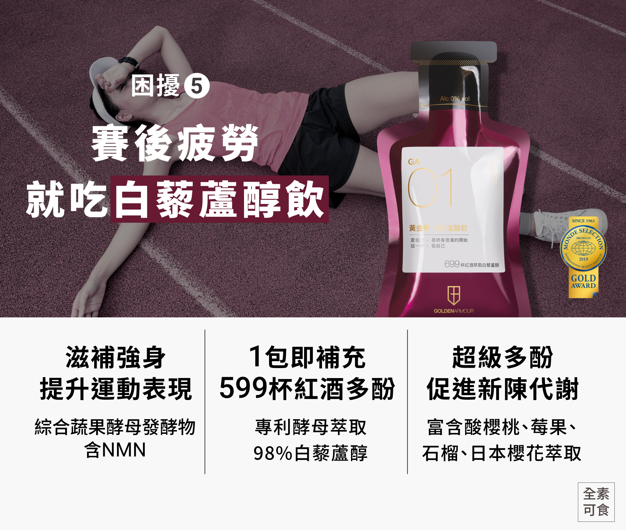 42k全馬包＿賽後疲勞就吃白藜蘆醇飲