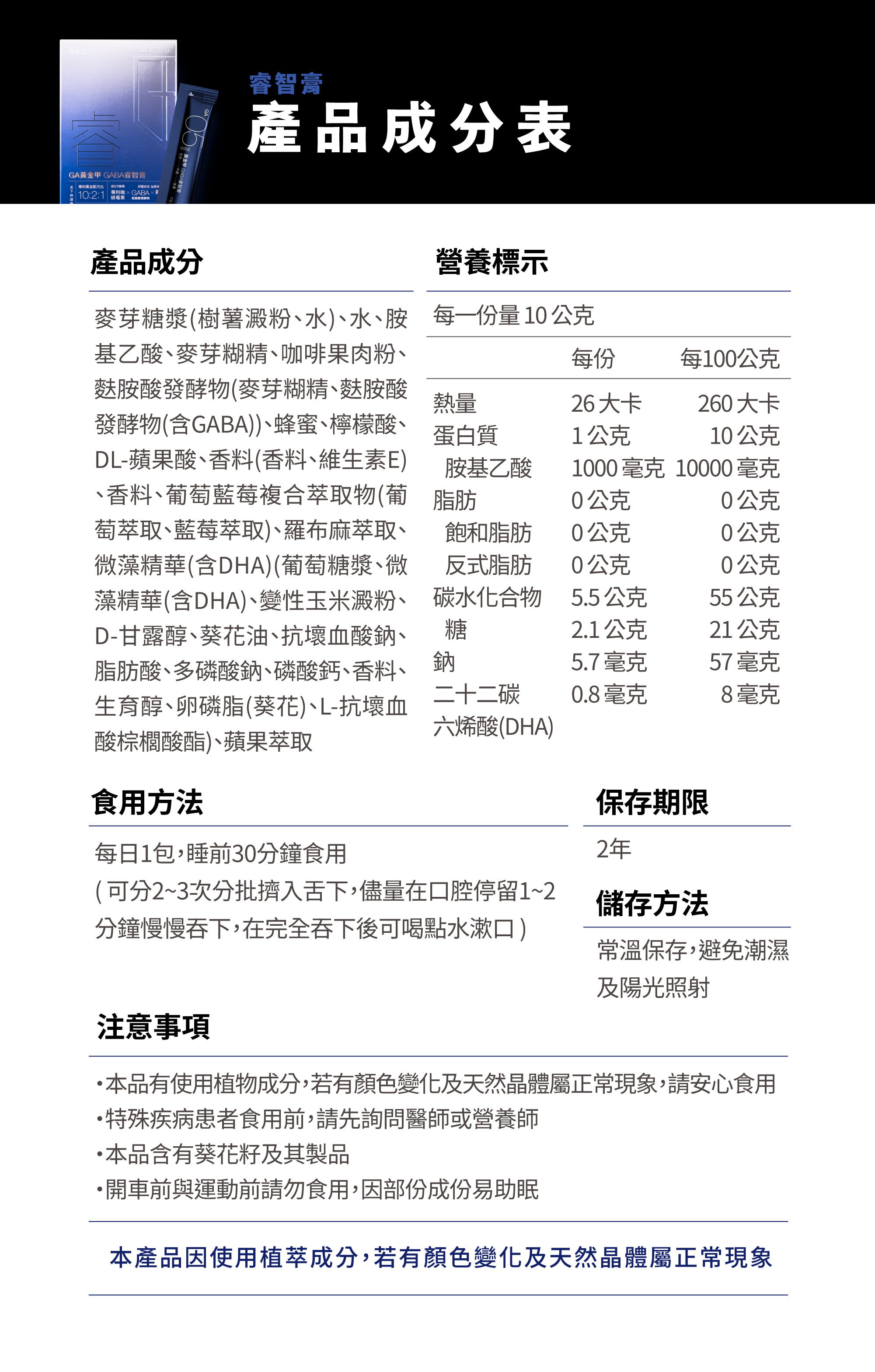 42k全馬包＿睿智膏成分表